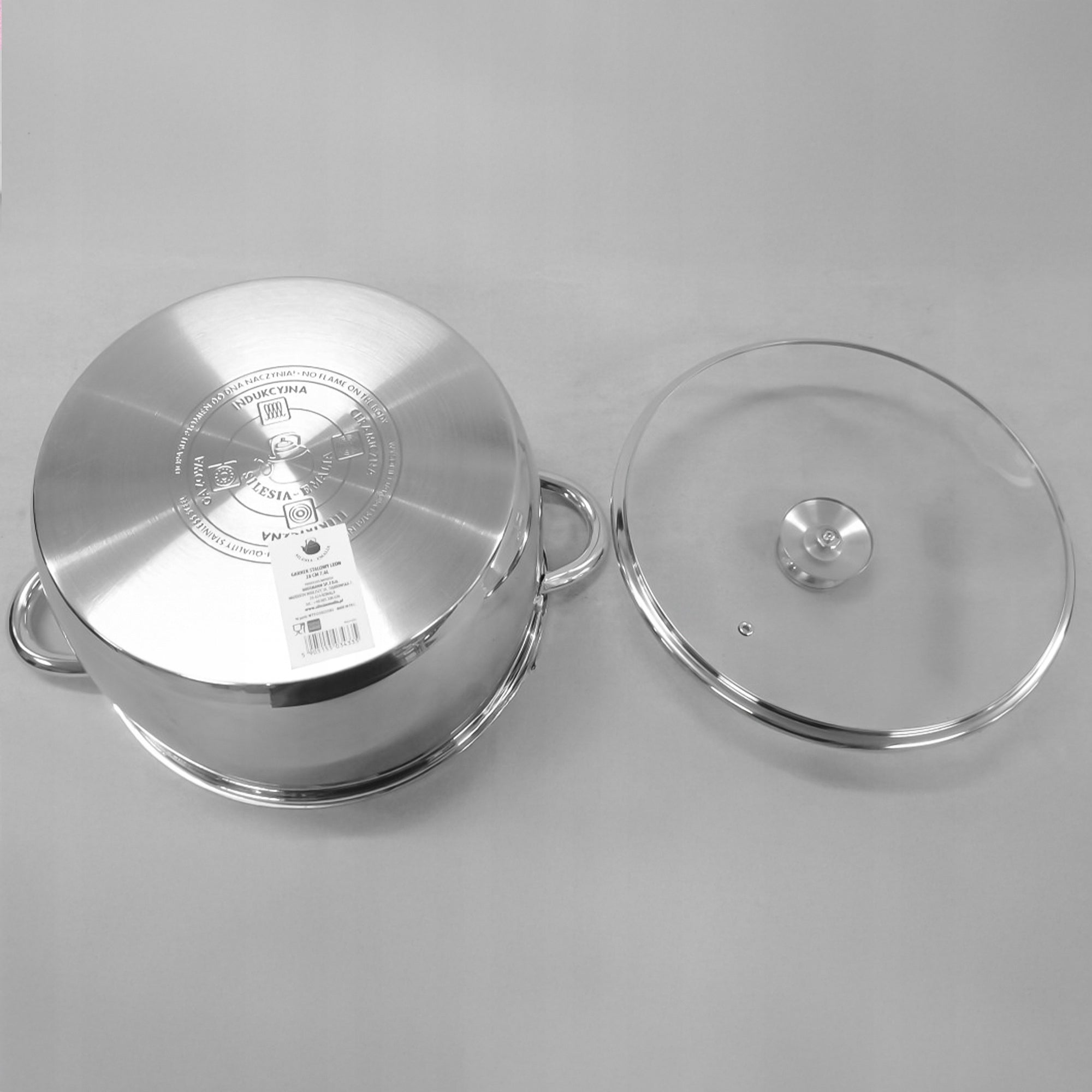 Set of 8 piece LEON stainless steel pots with lids Line LEON