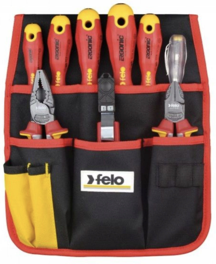 Set of 9 VDE tools for electrician FELO AC 1000V