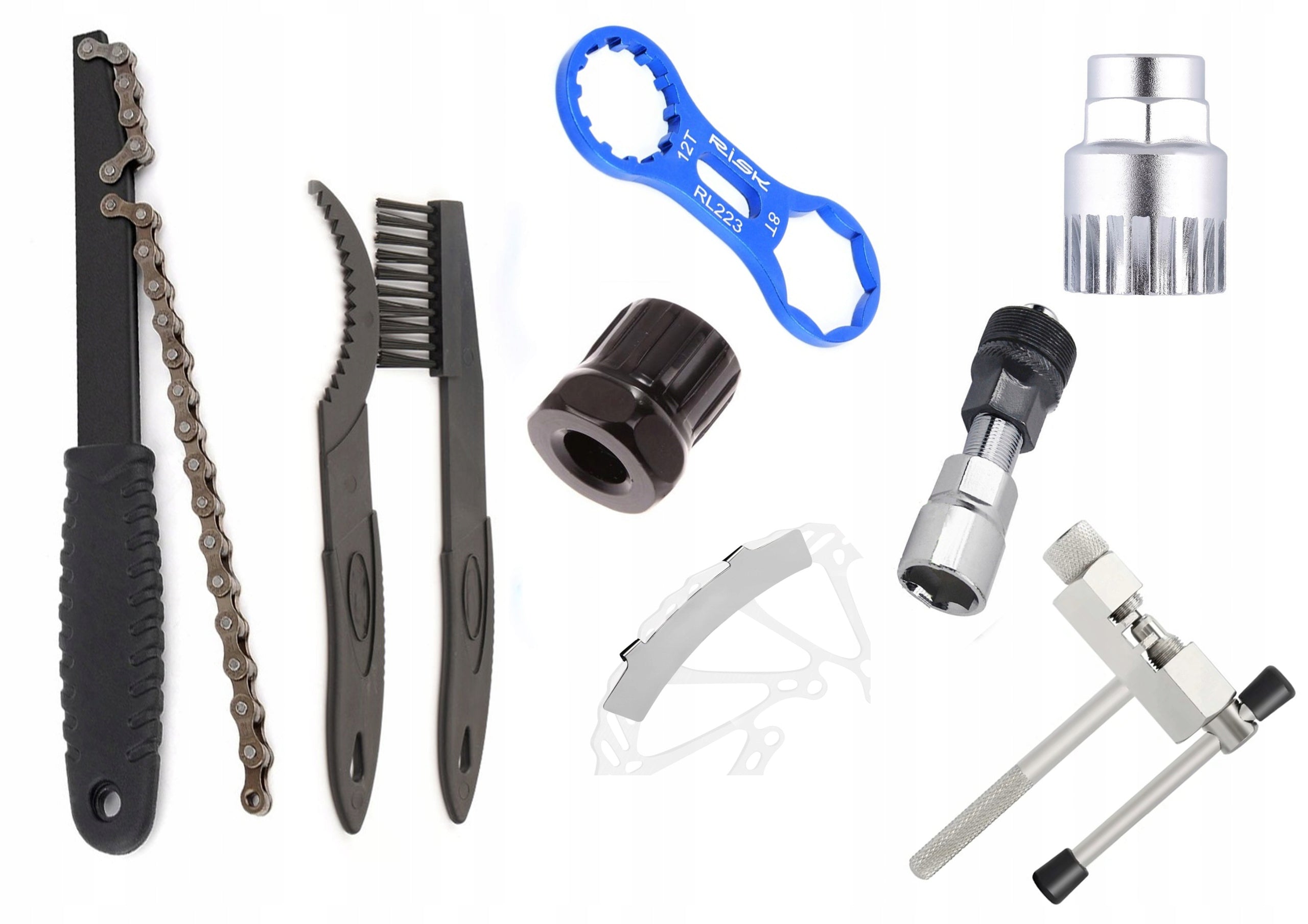 Set of 9 el. bicycle keys bacik support chain cassette puller amor..