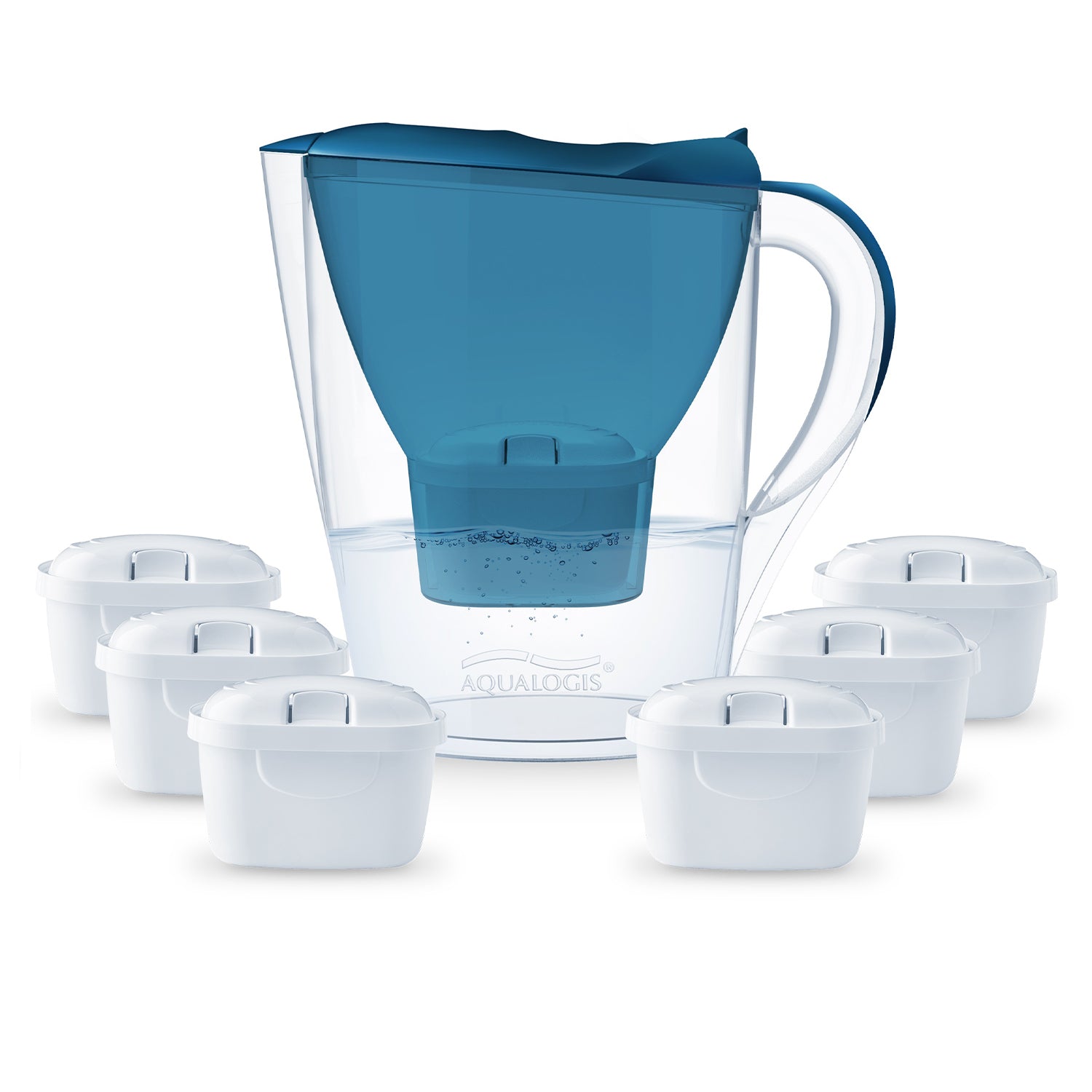 Set of Aqualogis Harmony Matching Jug Navy Blue 5+1 Filters
