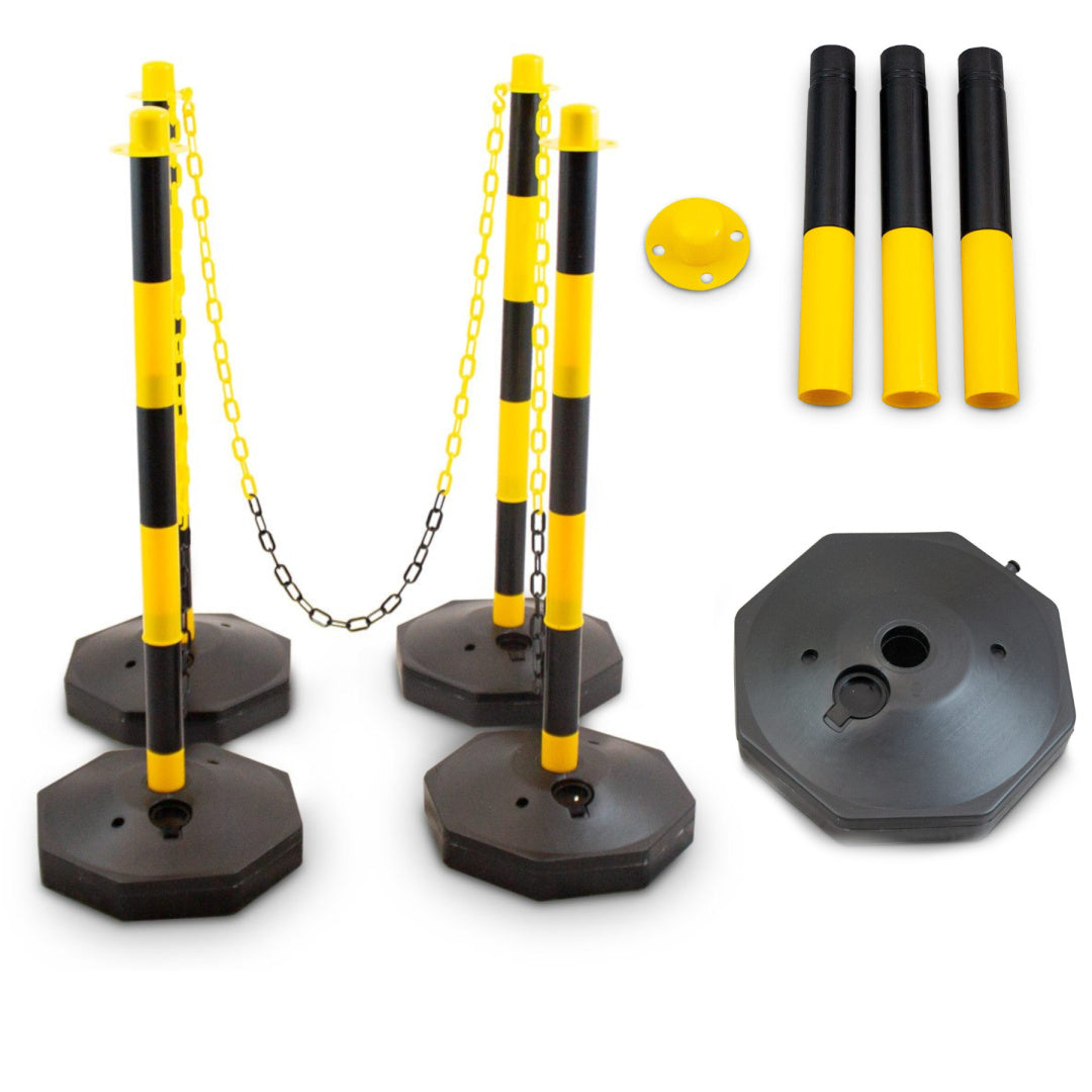 Set of Barrier Posts with Chains 150 cm Stability Mobility