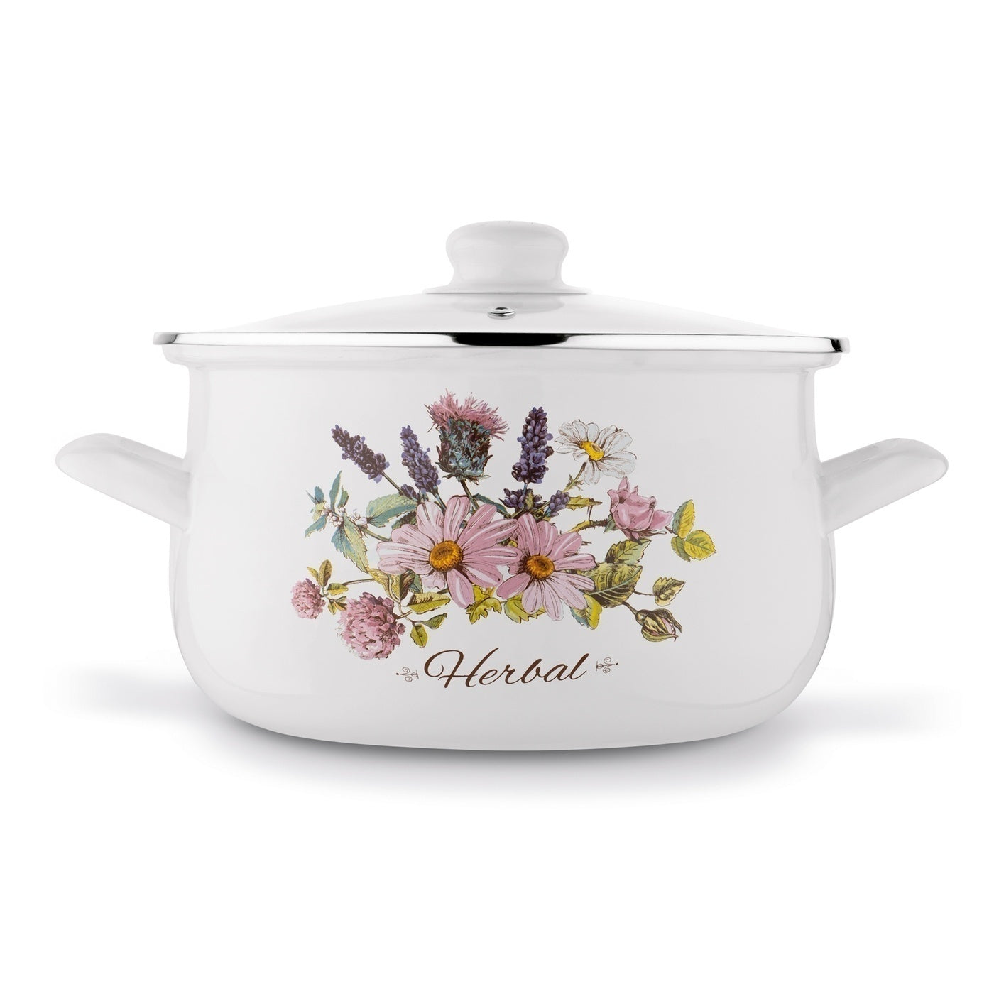 Set of ENAMEL POTS LID Tadar Herbal 8 el 16/18/20/22 cm Brand Tadar