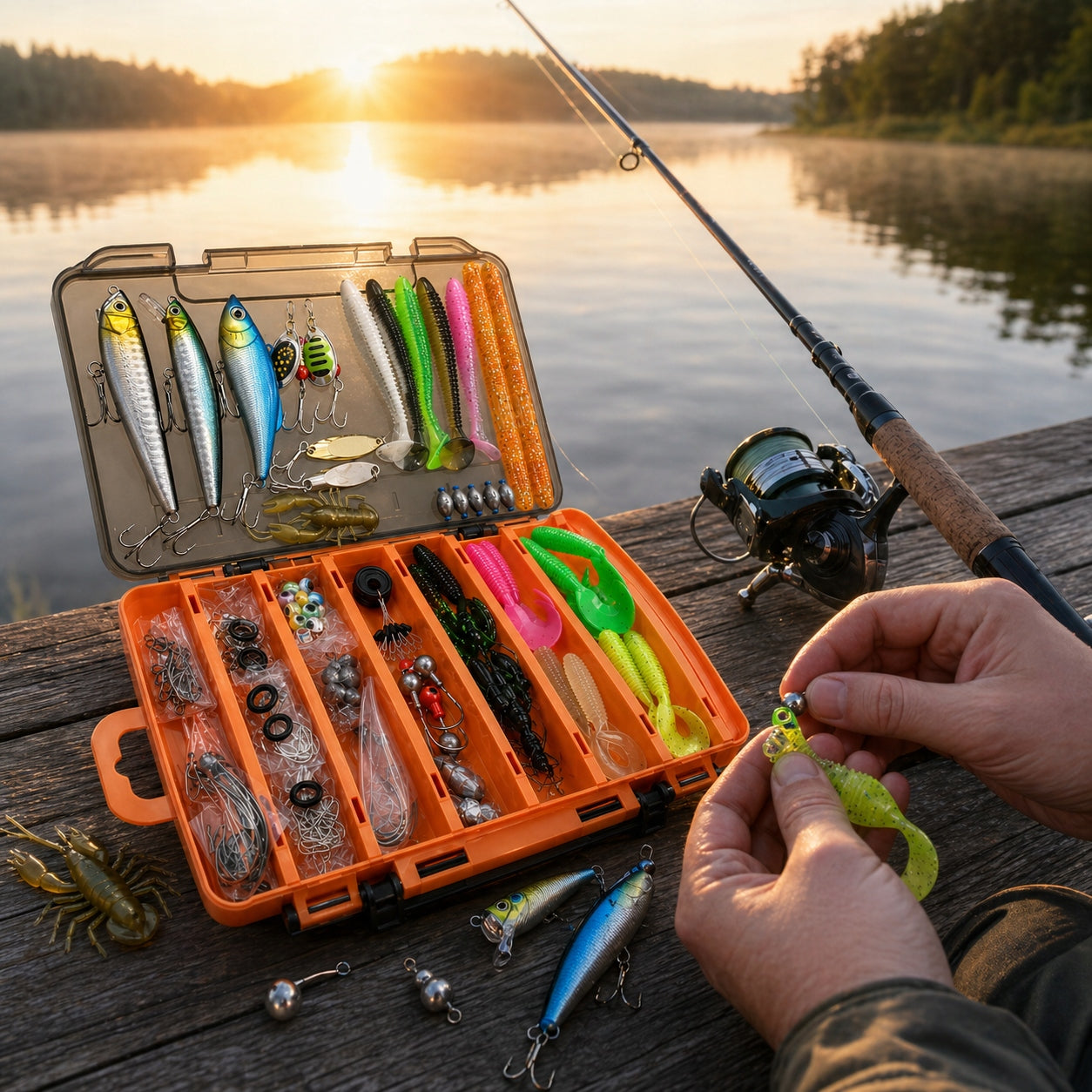 Set of Fishing Lures for Spinning Jaxon 138 pcs with Box Brand no brand