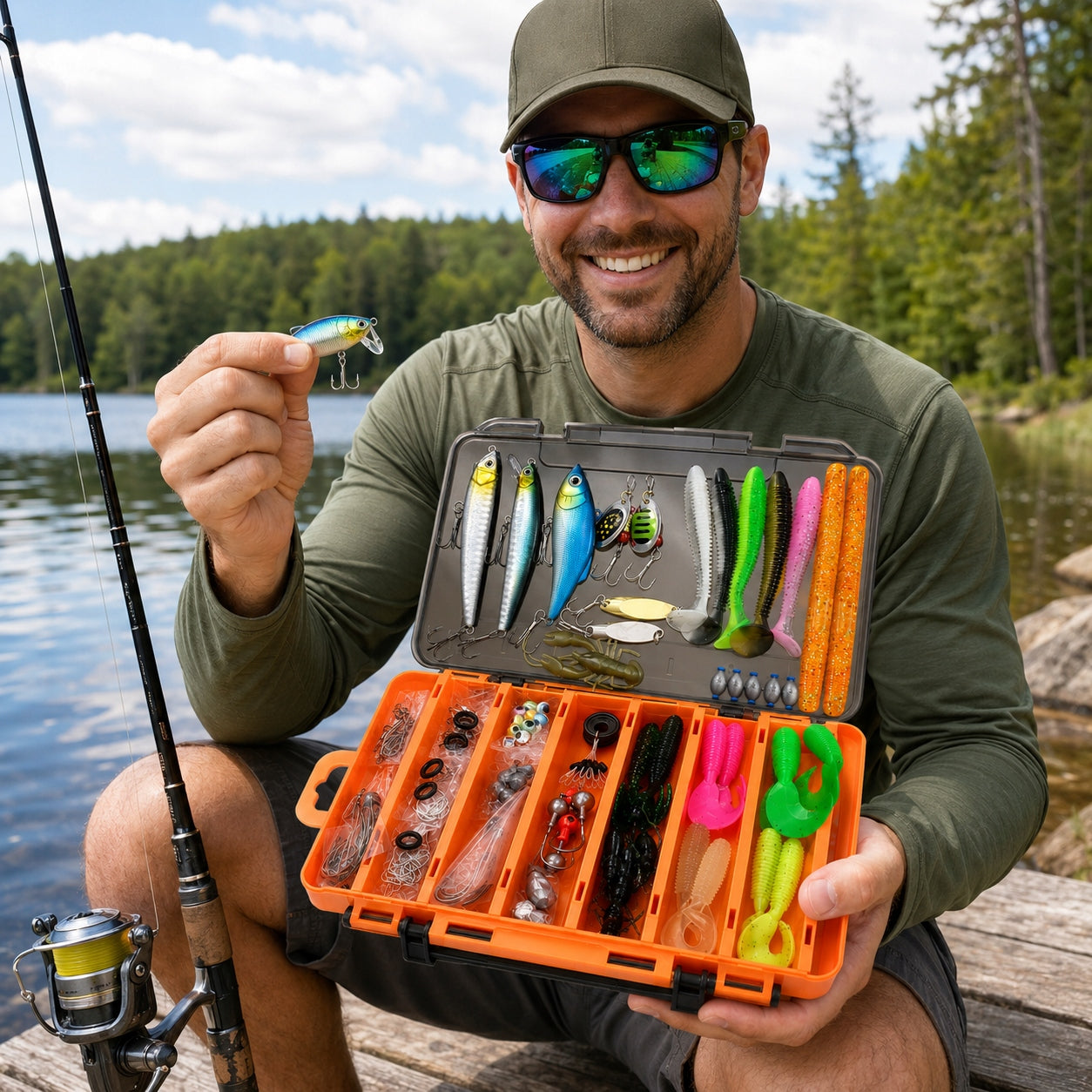 Set of Fishing Lures for Spinning Jaxon 138 pcs with Box Model Zestaw-spinning-1