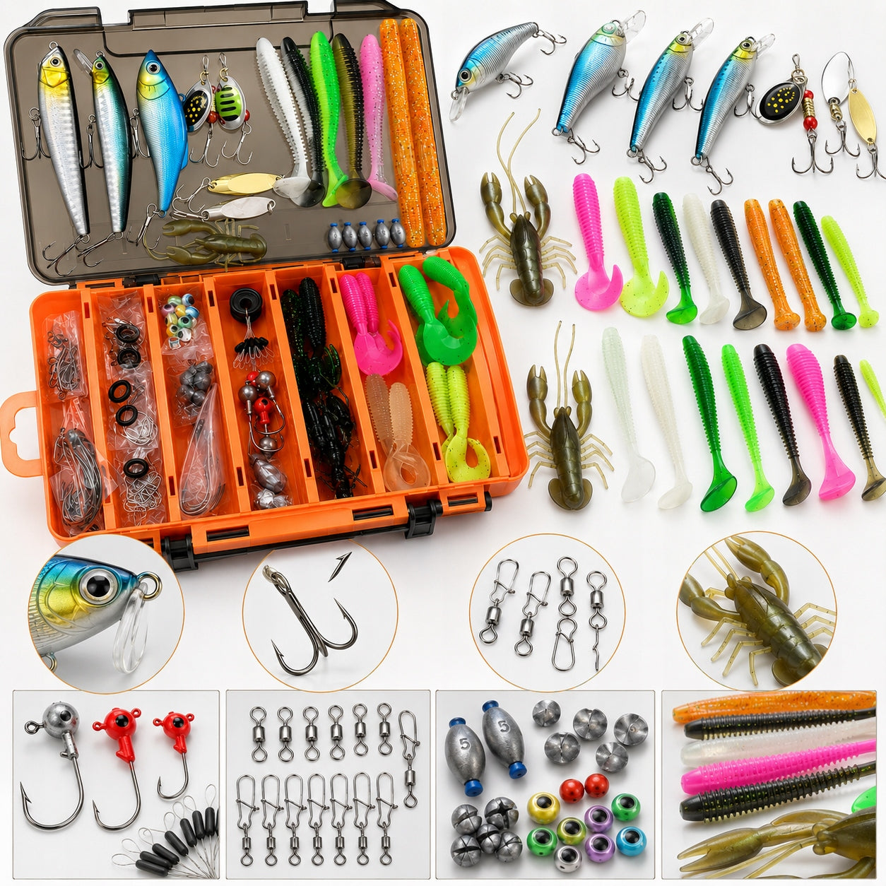 Set of Fishing Lures for Spinning Jaxon 138 pcs with Box Number of pieces 138 pcs