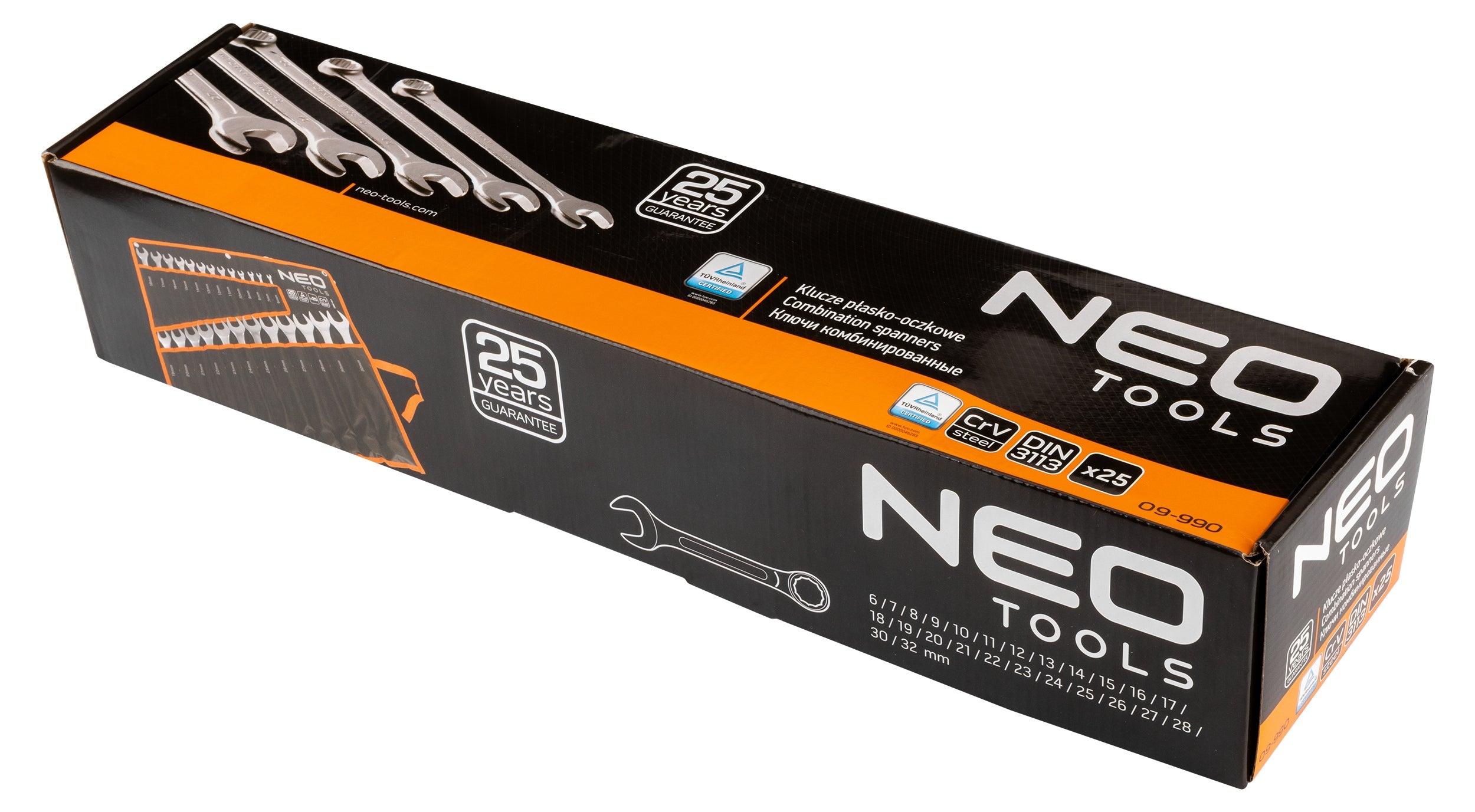 Set of Flat Eye Wrenches 6-32 mm 25 pcs. on NEO TOOLS Manufacturer code Klucze płasko oczkowe NEO TOOLS 09-990