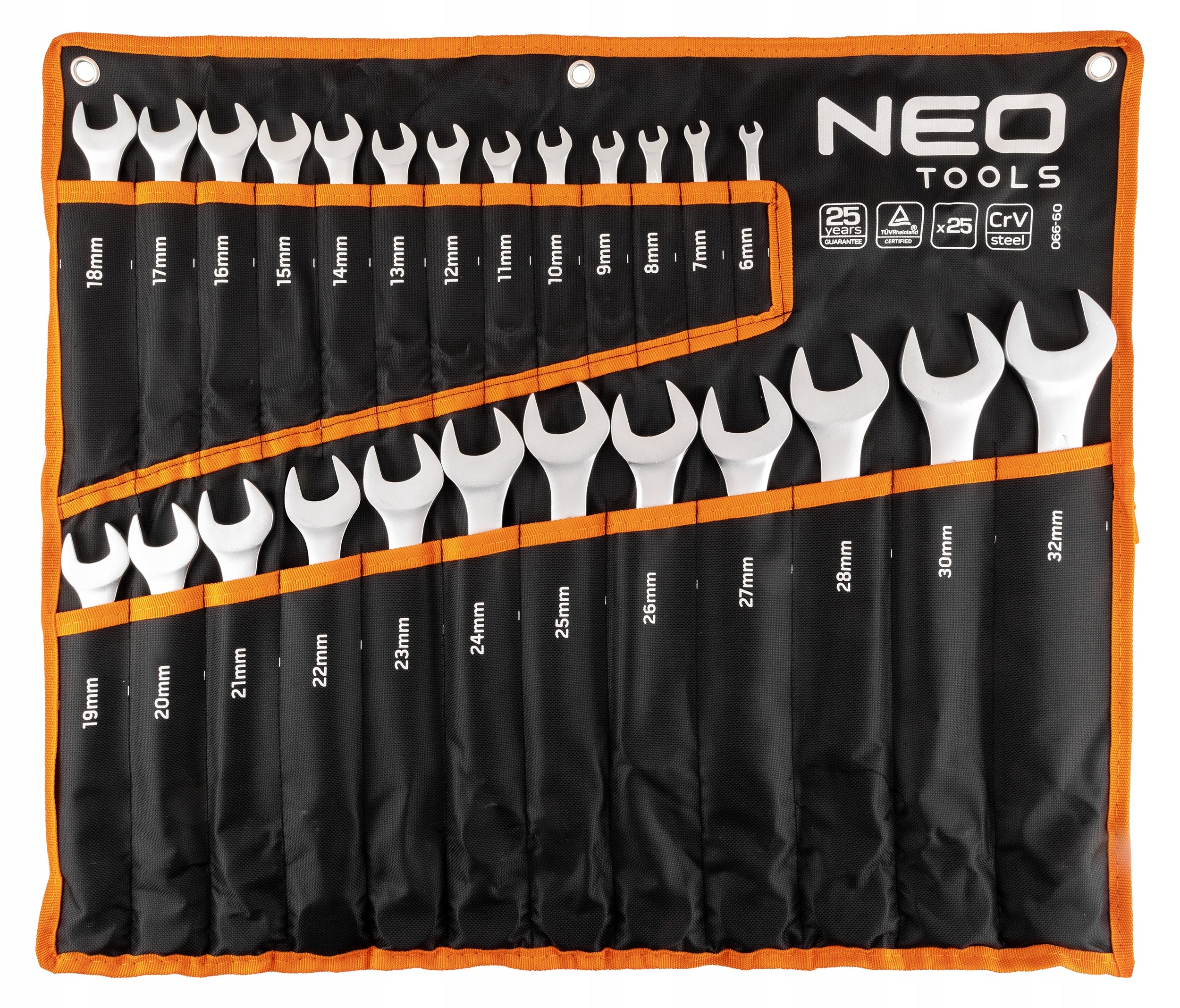 Set of Flat Eye Wrenches 6-32 mm 25 pcs. on NEO TOOLS Packaging status original