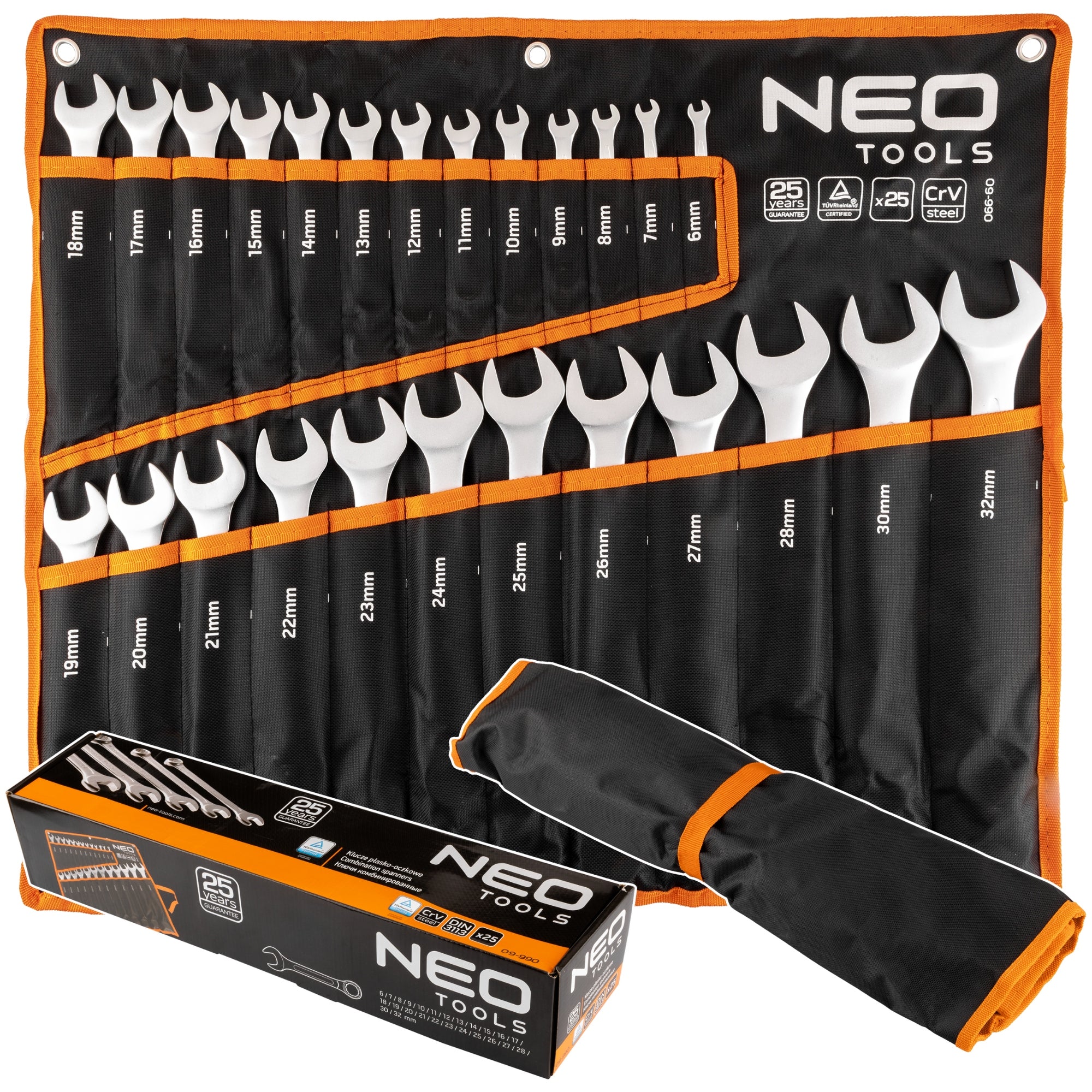 Set of Flat Eye Wrenches 6-32 mm 25 pcs. on NEO TOOLS