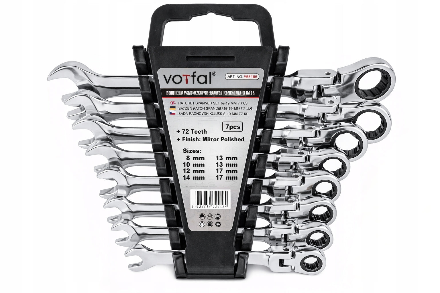 Set of Flat Eyelet Wrenches with Ratchet Broken 7el EAN (GTIN) 5907737322229