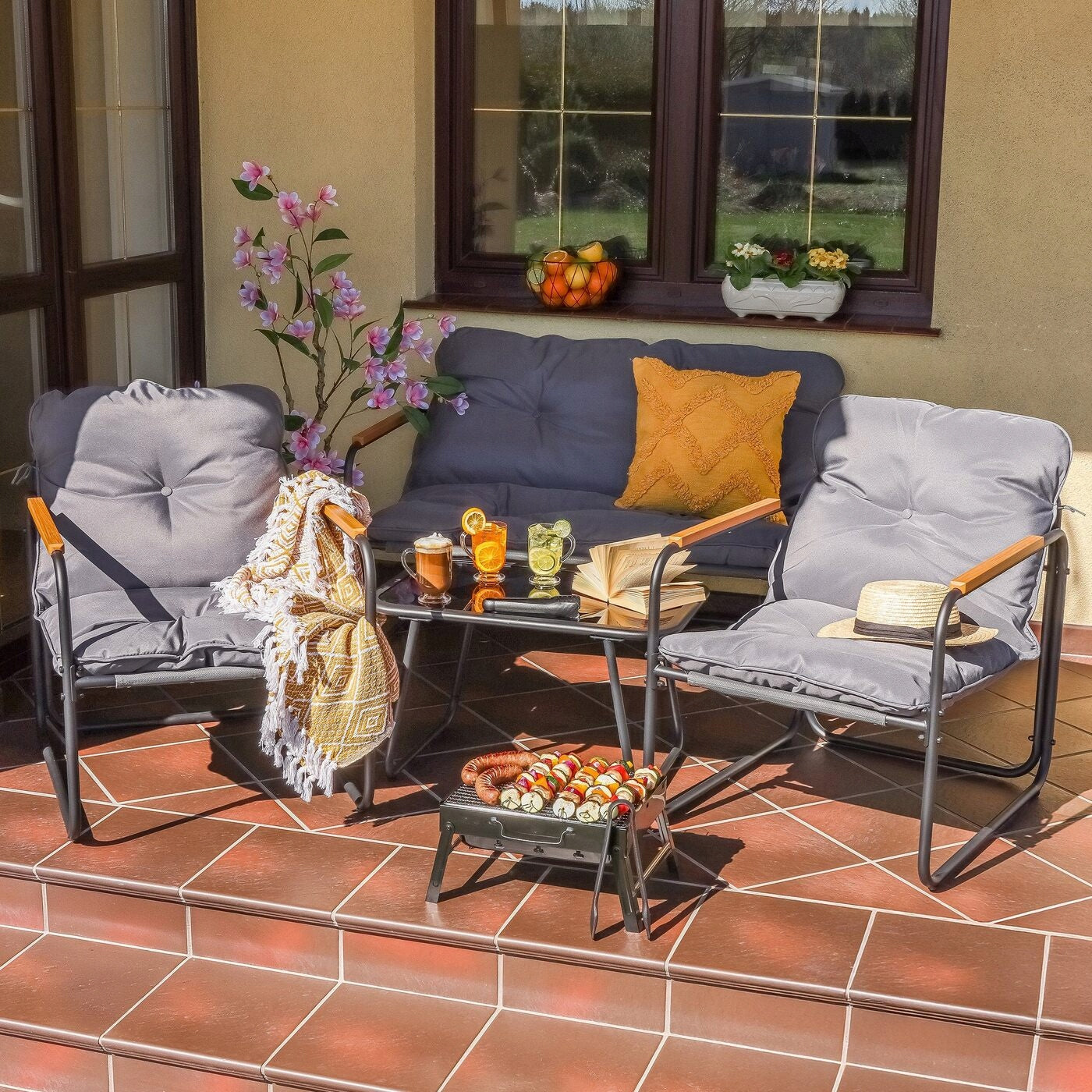 Set of GARDEN FURNITURE Terraced Sofa CHAIRS TABLE Tadar Terrazzo 4 el Packaging status original