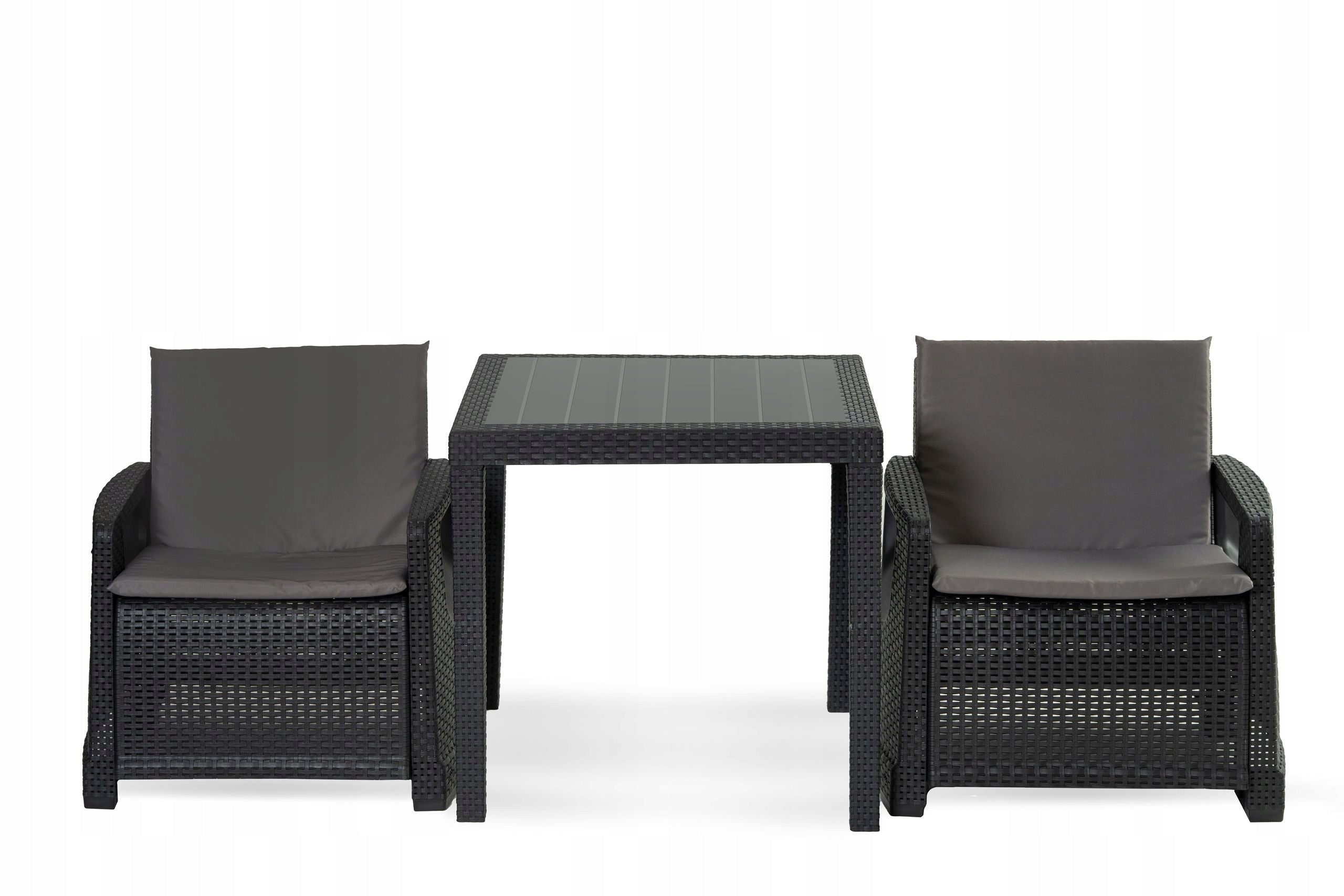 Set of Garden Furniture Matteo table + two armchairs Color black