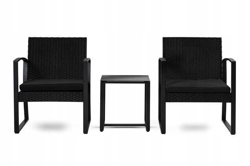 Set of Garden Furniture SANTOS CORCIANO 2 chairs + table Color black