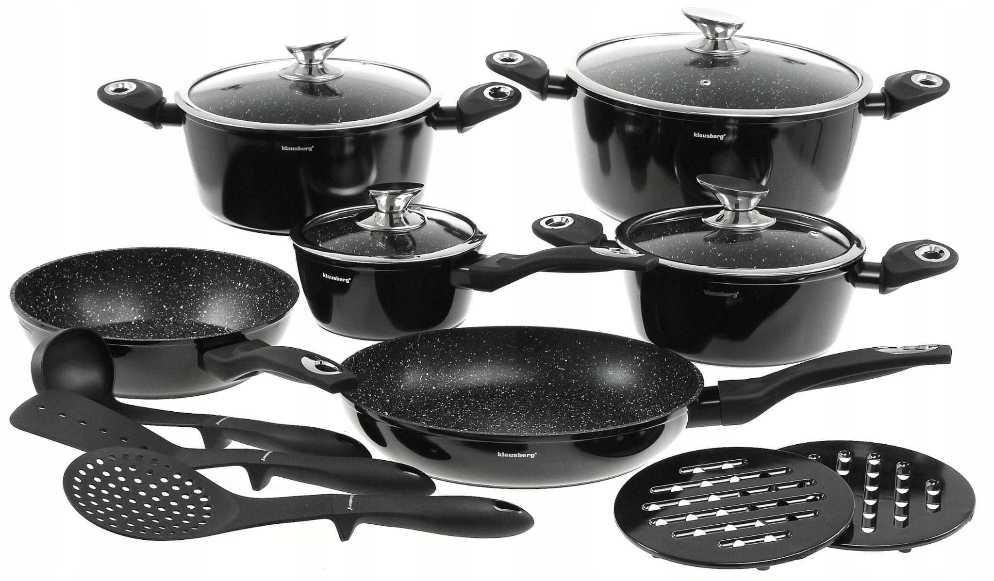 Set of Granite Pots Set of pots 15 el Induction Gas KLAUSBERG