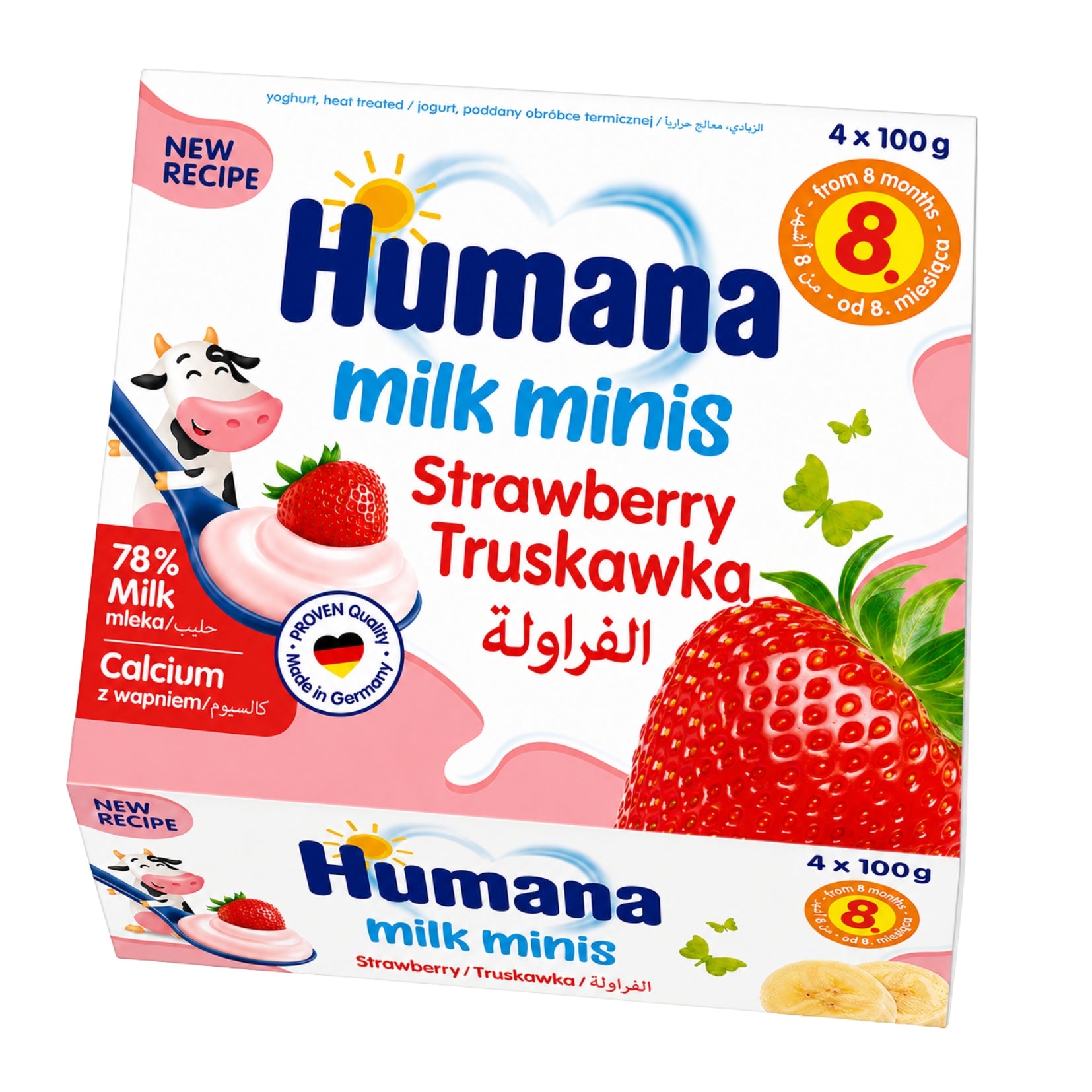Set of Humana Milk Minis Strawberry Baby Dessert 4x400 g Packaging status original