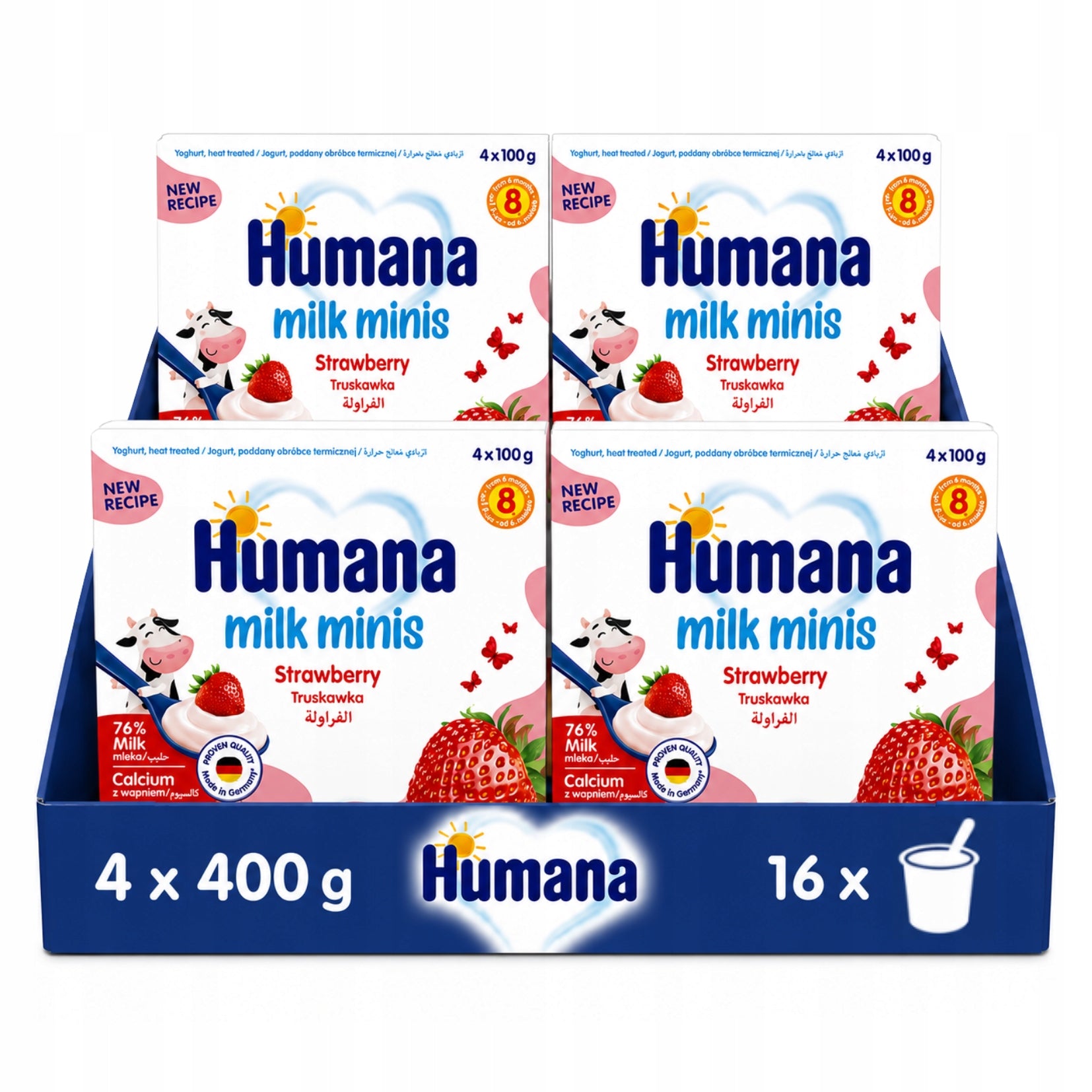 Set of Humana Milk Minis Strawberry Baby Dessert 4x400 g