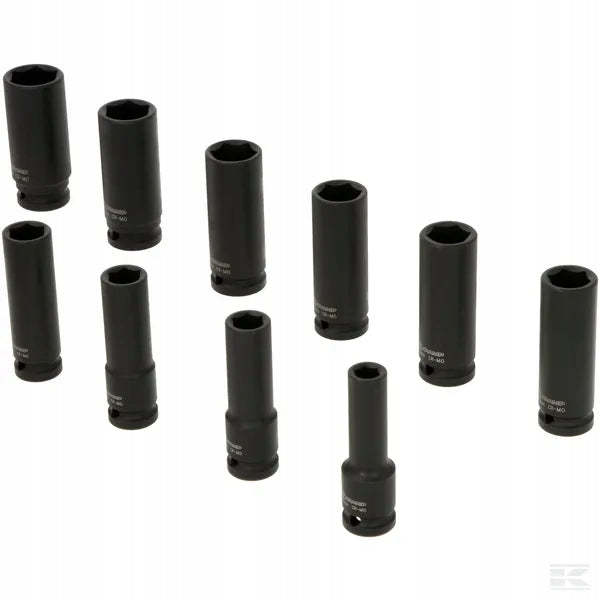 Set of Impact Socket Wrenches Extended 1/2 10 ele. KRAMP Brand Kramp
