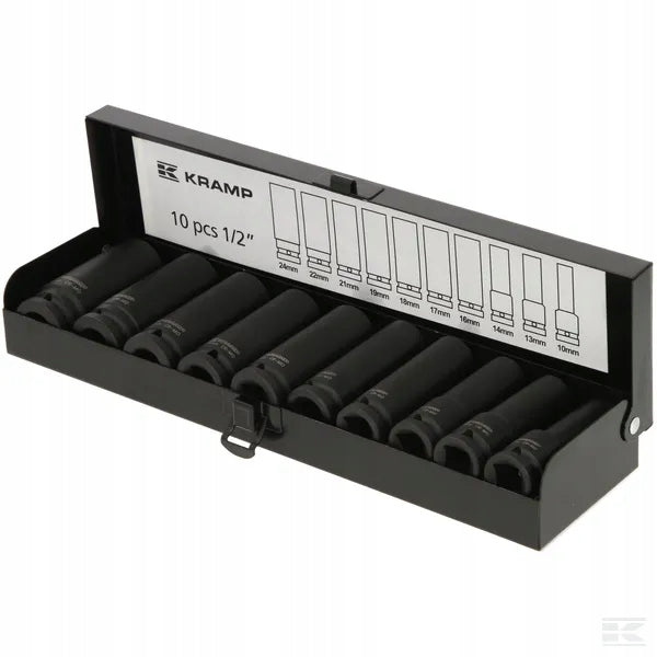 Set of Impact Socket Wrenches Extended 1/2 10 ele. KRAMP