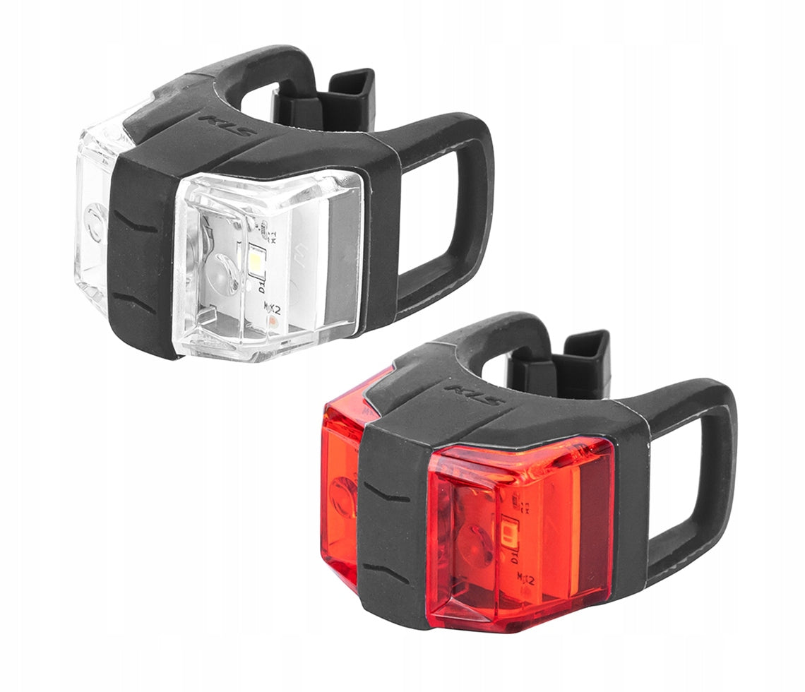 Set of LED Bike Lights KELLYS TWINS II Front Rear Black Manufacturer code TWINS II