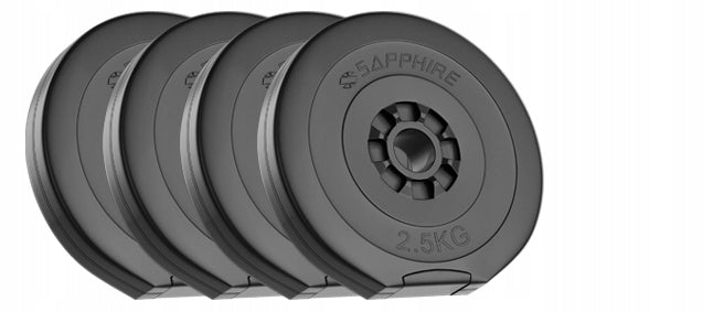Set of LOADS 90KG plates LOAD 4x2,5+8x5+4x10kg input WEIGHTS Brand Sapphire