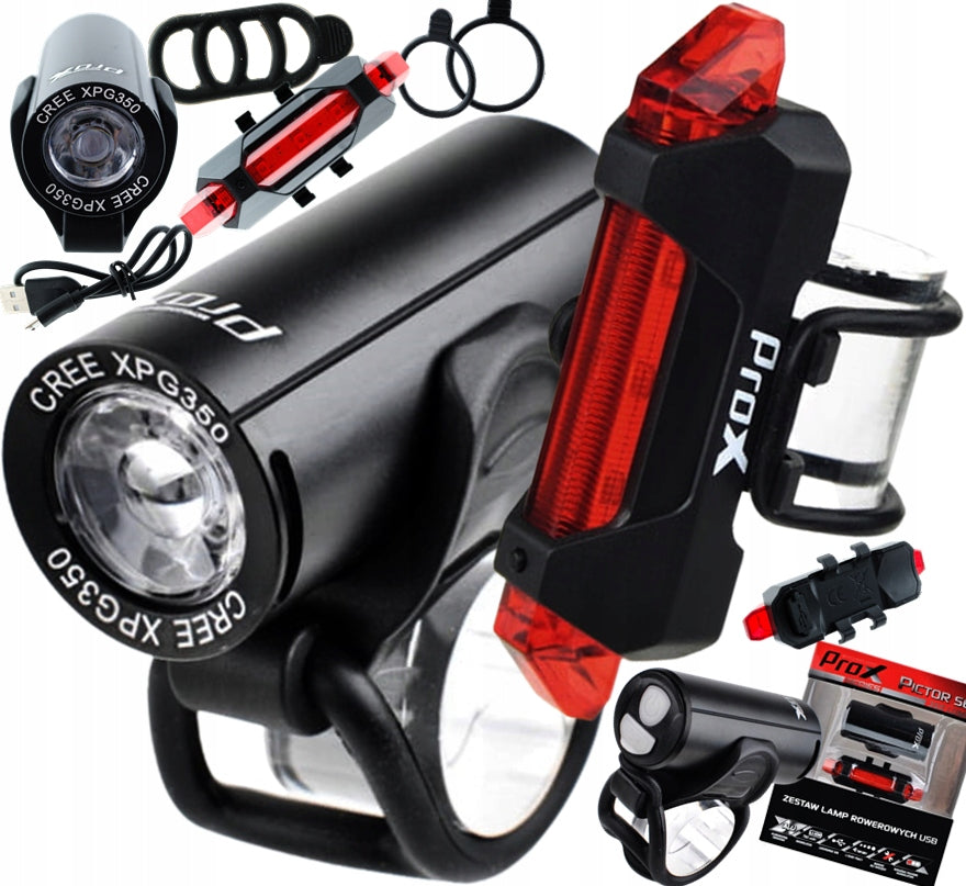 Set of Lamps PROX PICTOR FRONT + REAR 350 lm USB