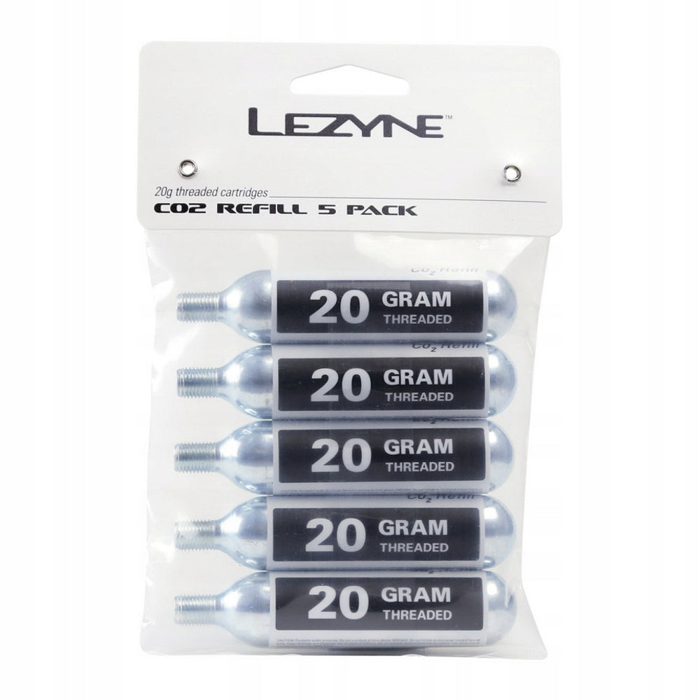 Set of Lezyne gas cartridge 20g CARTRIDGE CO2 REFILL PACK 5 - blister 5pcs