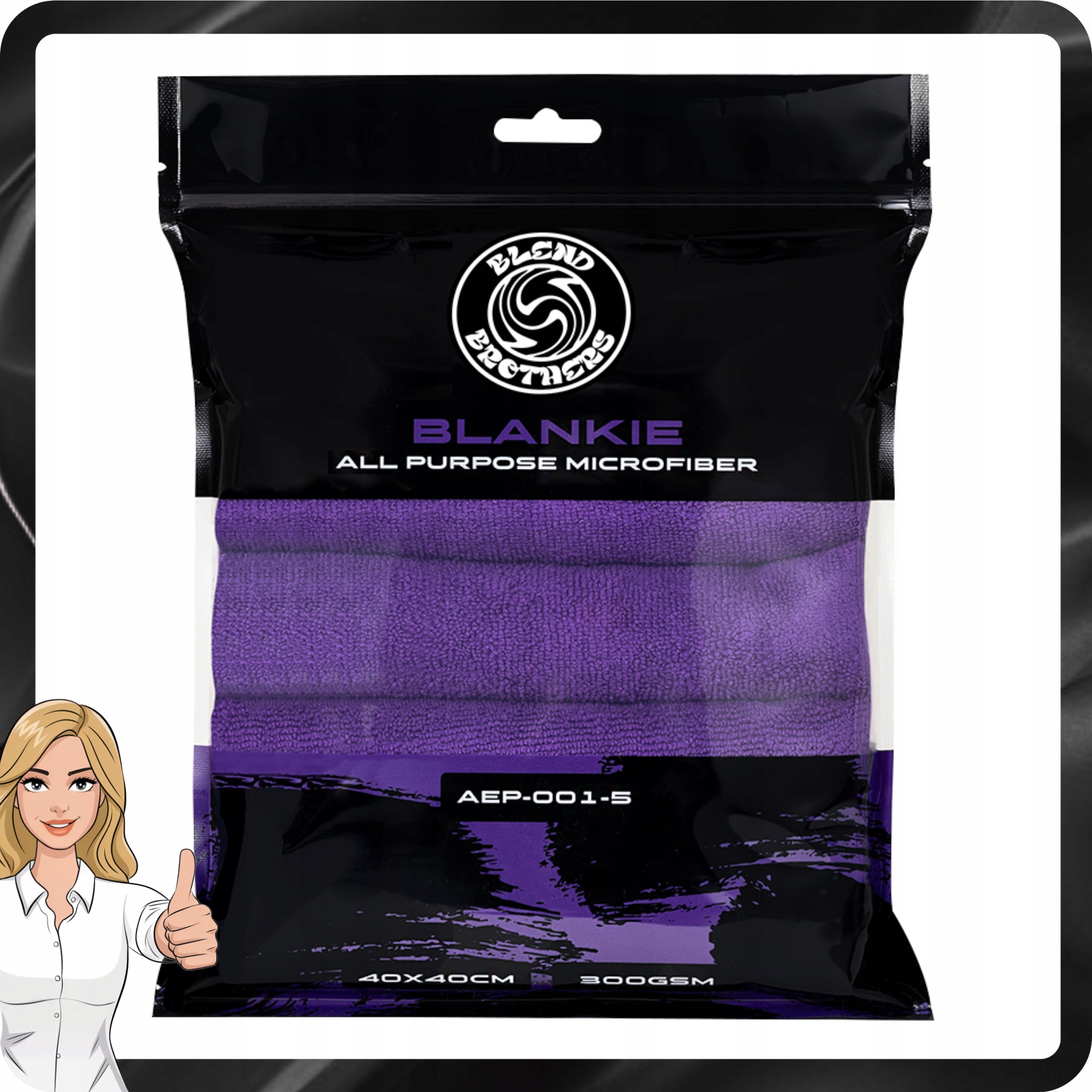Set of Microfiber BLEND BROTHERS Blankie 5pcs 300gsm Purple Universal