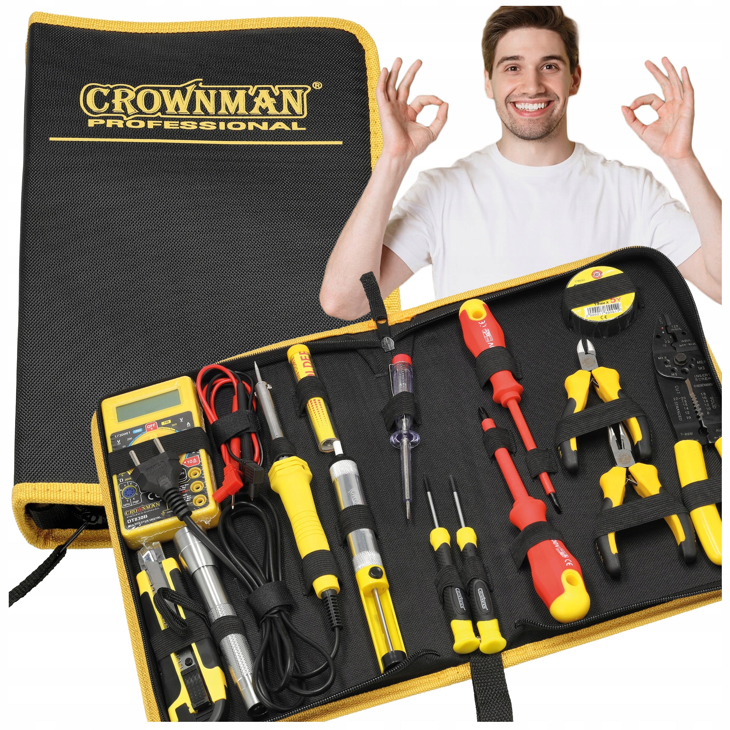 Set of Multi-Functional Universal Tools for Electrician 15 Pieces