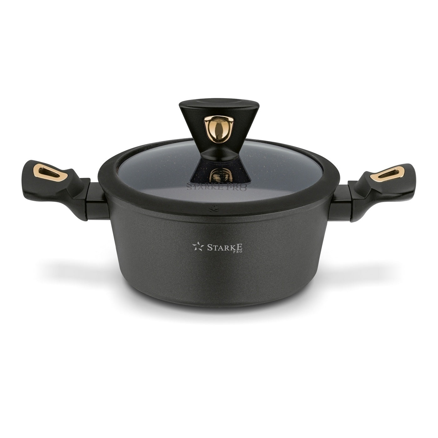 Set of POTS INDUCTION Marble PAN Starke Pro Dark Gold 12 el Coating type non-stick