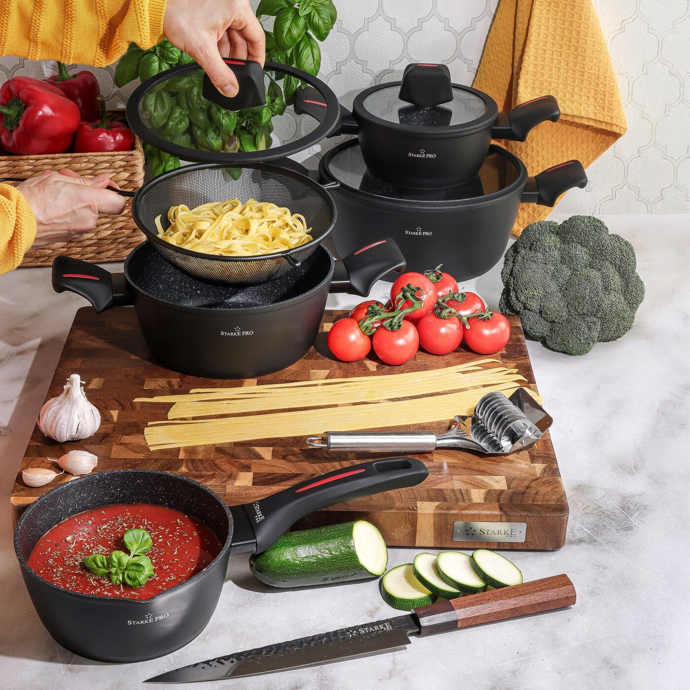 Set of POTS Induction Gas RONDEL Starke Pro Piccante 16/20/24/16 cm Brand Starke Pro