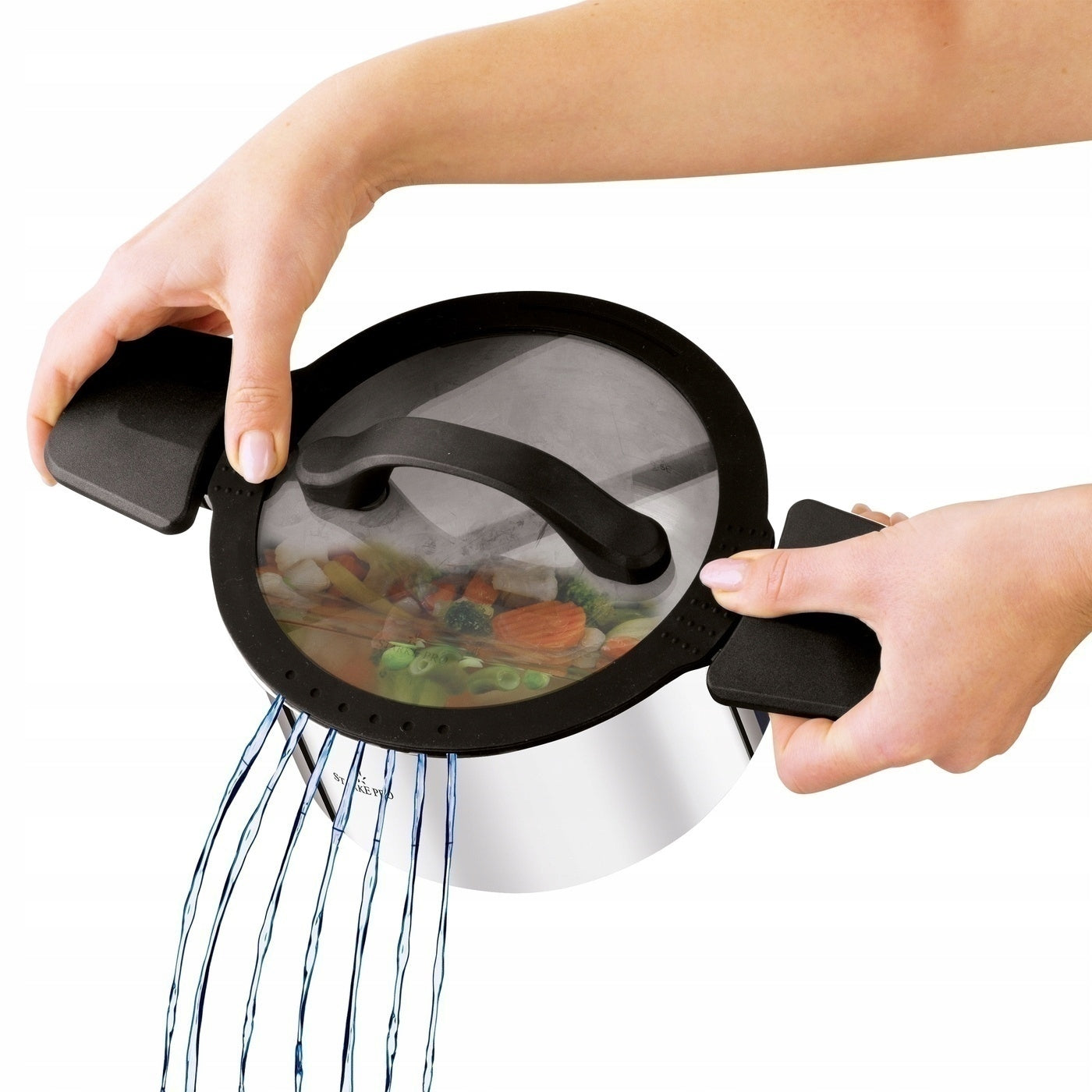 Set of POTS Induction STEEL Gas Lid Starke Pro Creativ 16/18/20/24 Color silver