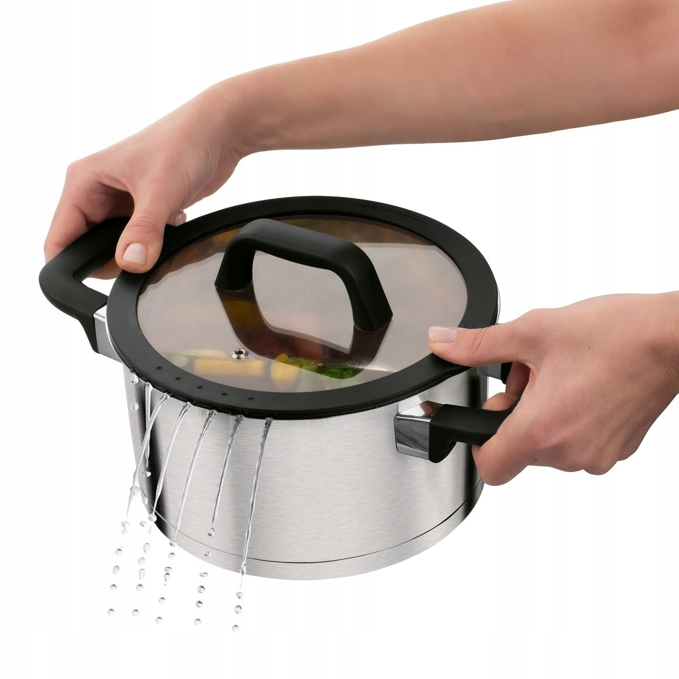 Set of POTS with Lids INDUCTION Gas Set Starke Pro Rigor 10 el Color black