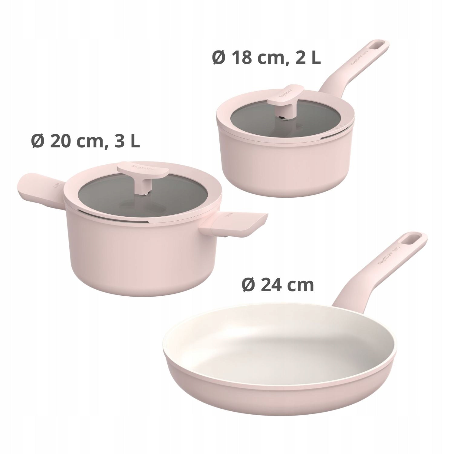 Set of Pots 18/20/24 cm 5 Elements 2/3L ceramic Balance BergHOFF Line Balance