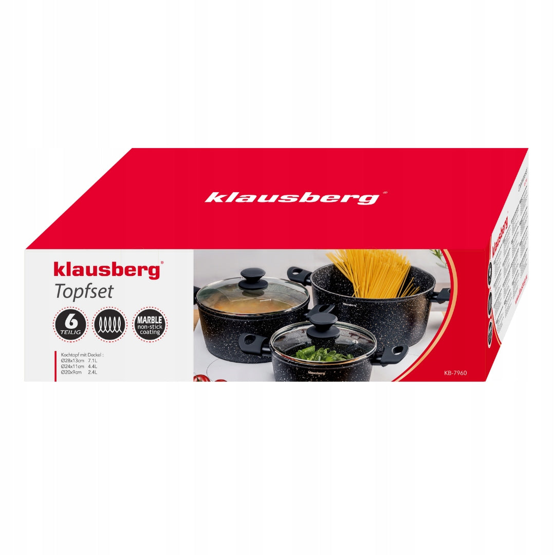 Set of Pots 6el Marble Induction Nonstick Klausberg KB-7960 Material aluminum