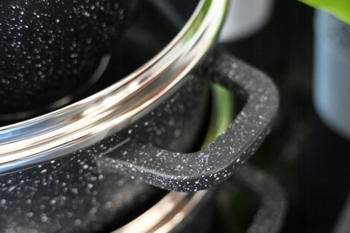 Set of Pots Zilner Premium Aluminium Marble Coating 12EL ZL-8526 Black Brand Zilner