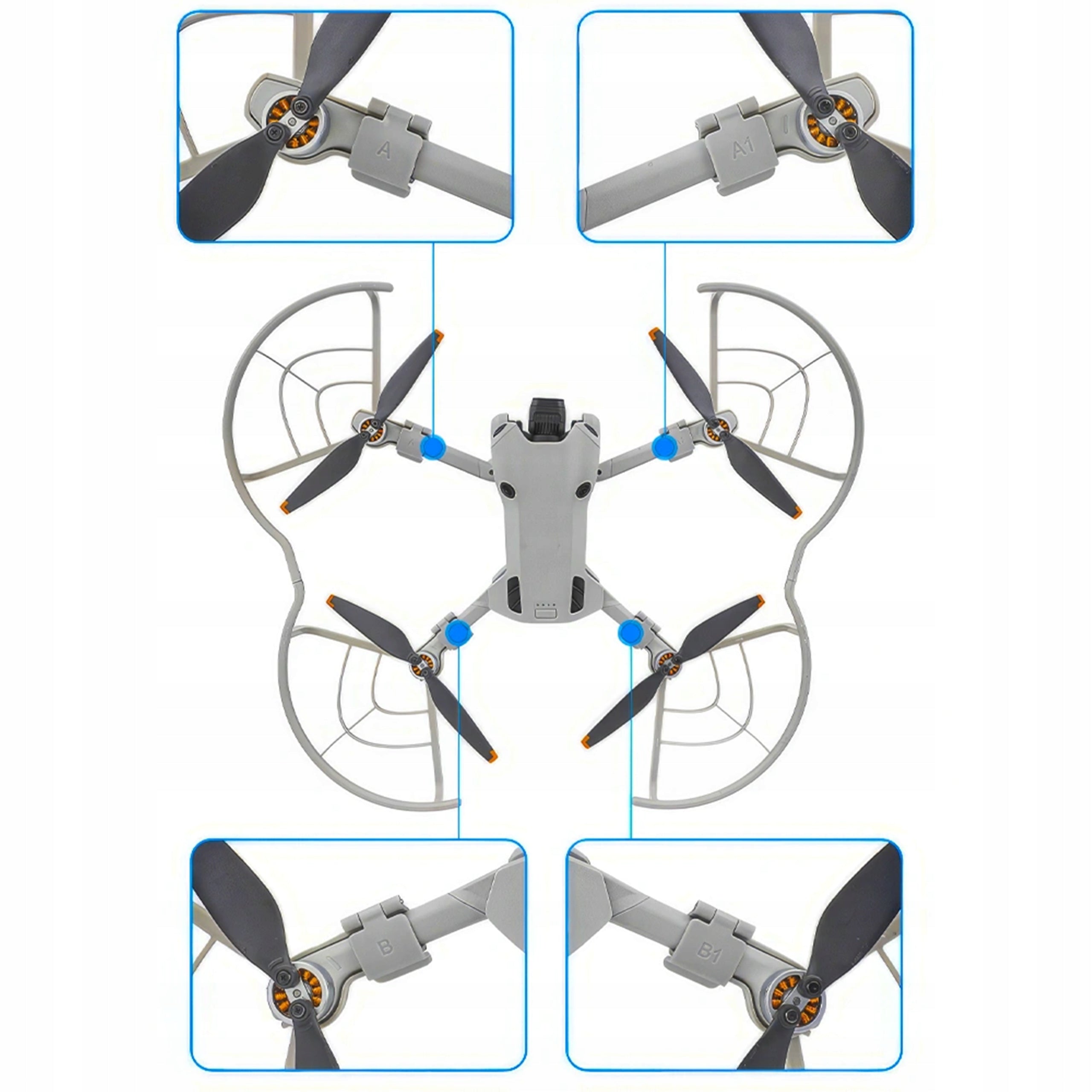 Set of Propeller Protection Covers for DJI Mini 4 Pro Drone - 4 Pieces Batteries included no