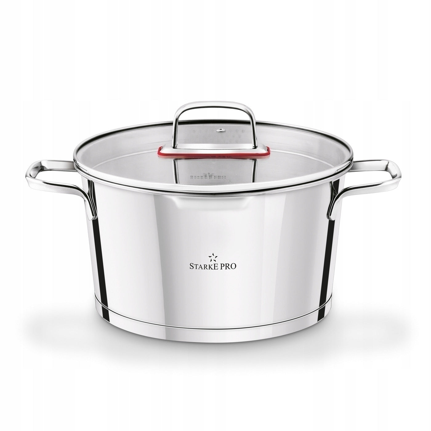 Set of STEEL INDUCTION POTS with Lid Starke Pro Speziale 16/18/20/24 Material stainless steel