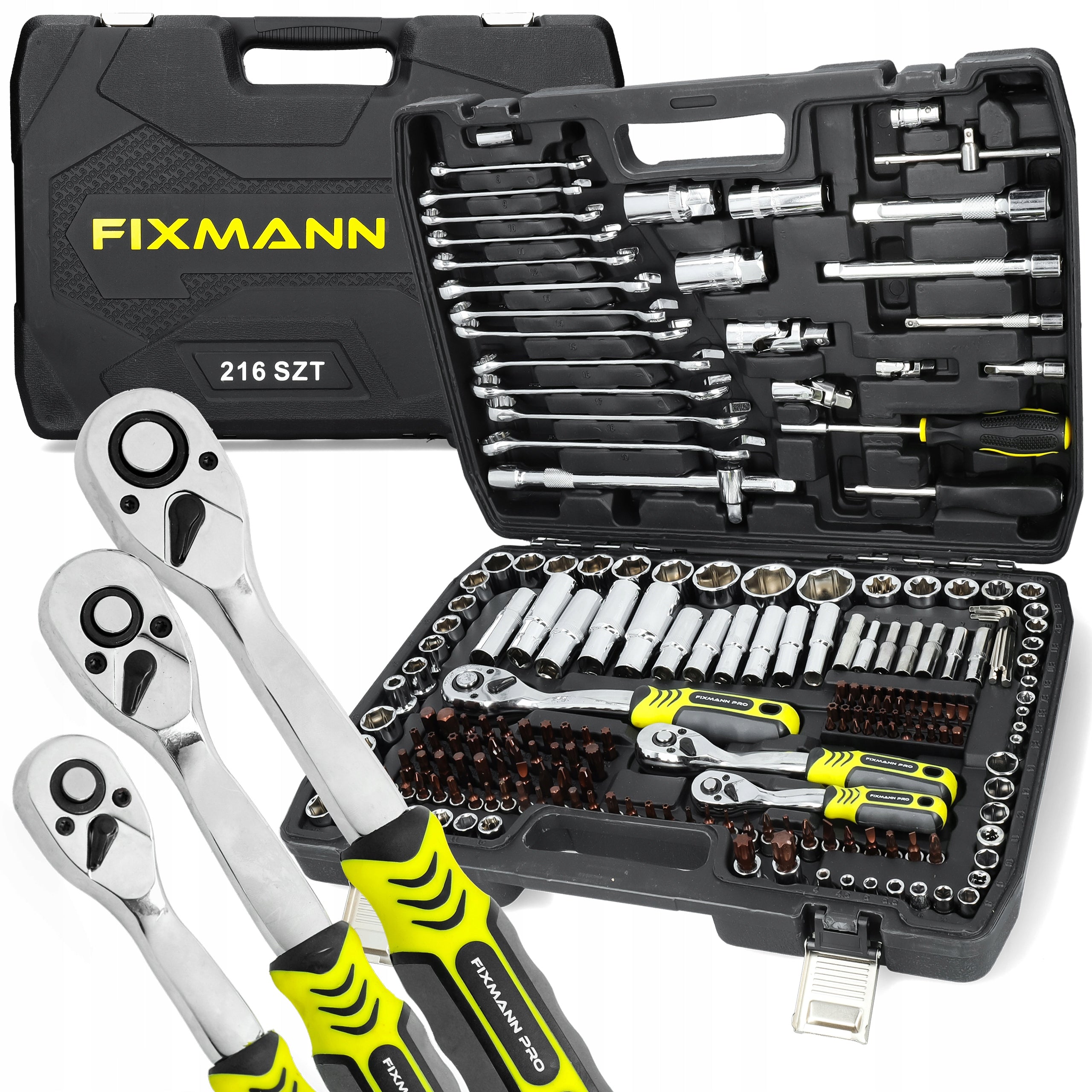 Set of Socket Wrench Tools 216 Elements Suitcase