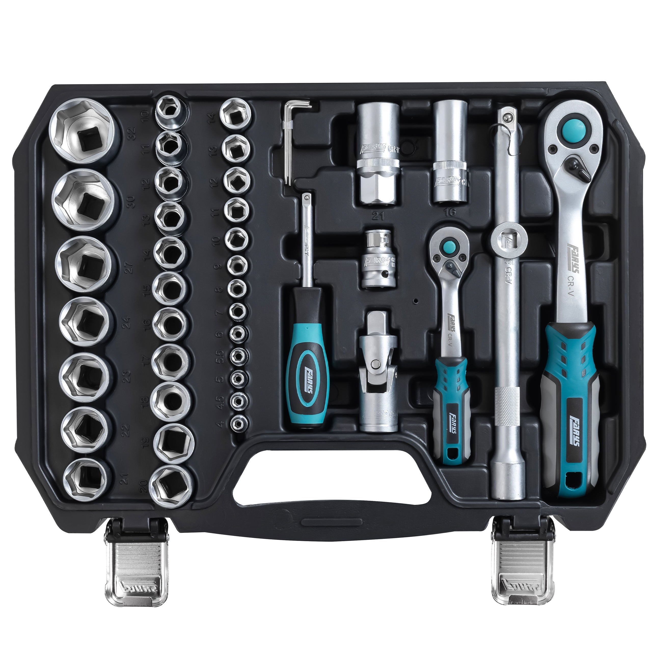 Set of Socket Wrenches 1/2 1/4 Rattles Bits Torx Imbus 94el FR2028 Brand Farys