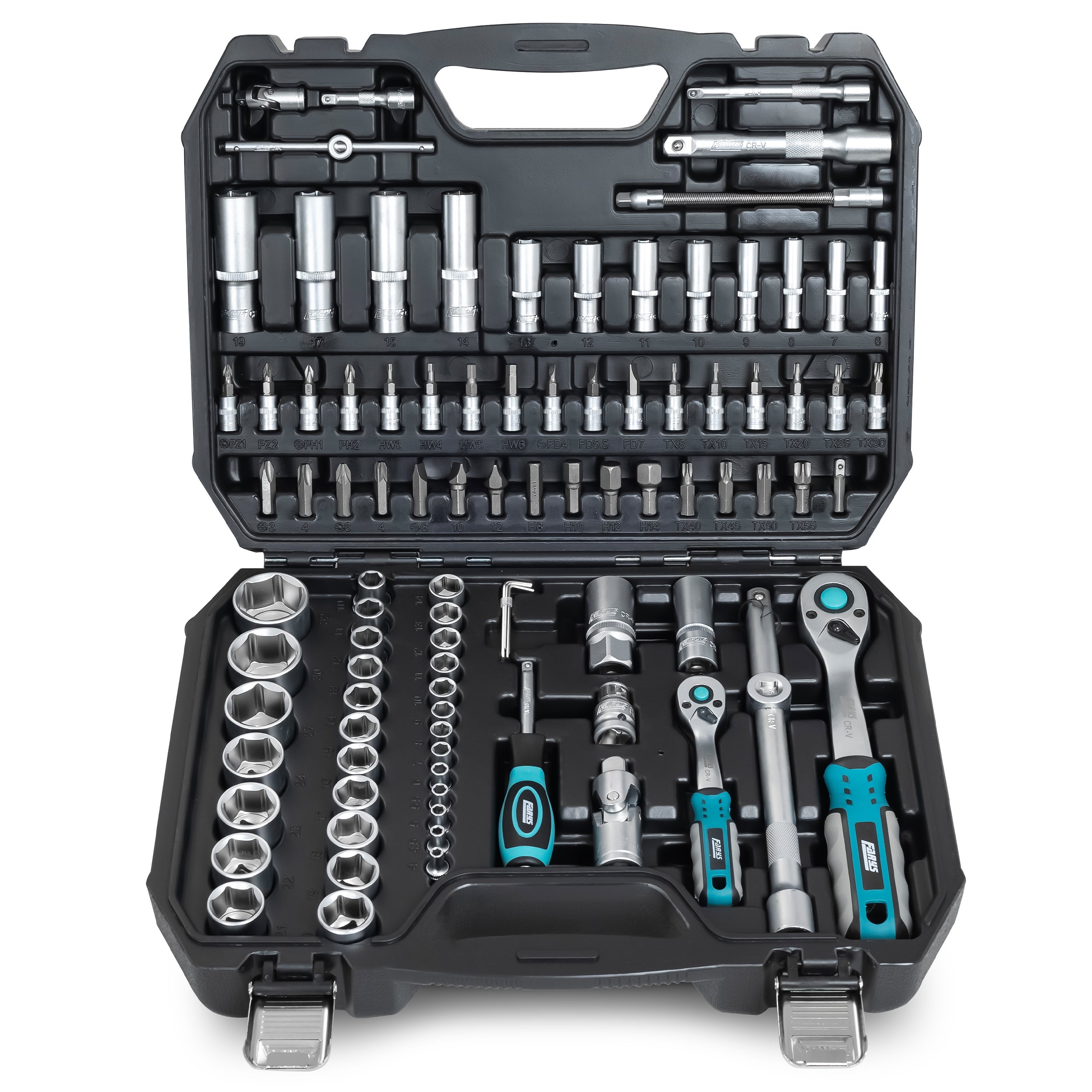 Set of Socket Wrenches 1/2 1/4 Rattles Bits Torx Imbus 94el FR2028