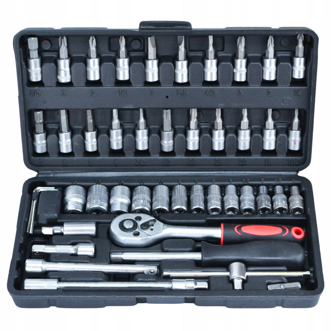 Set of Socket Wrenches BLACK 46-cz 1/4" - Set of hand tools BLACK Product weight with unit packaging 1.28 kg