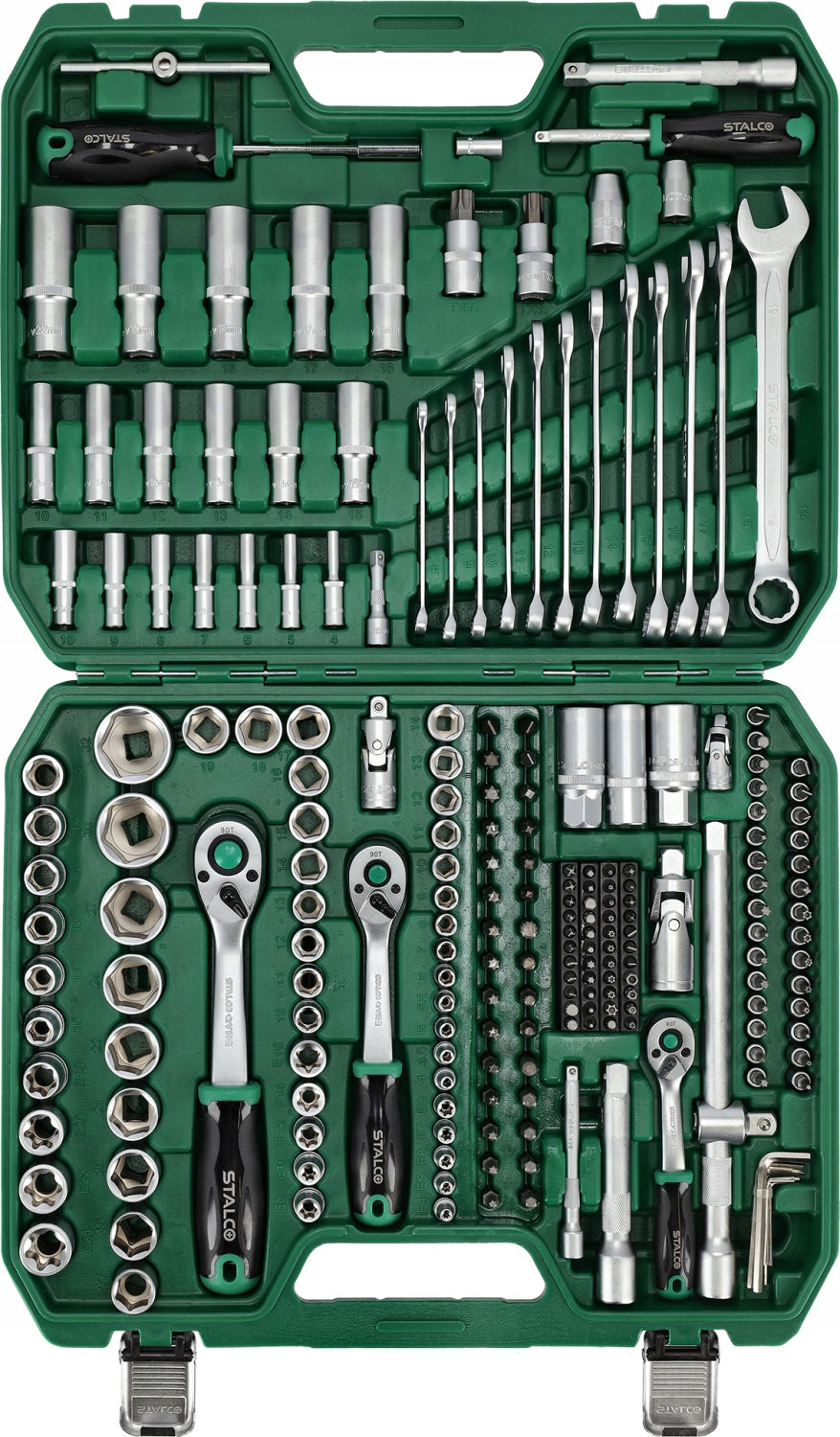 Set of Socket Wrenches Stalco ratchet 1/2” 3/8” 1/4”, 219 el. Manufacturer code S011100219