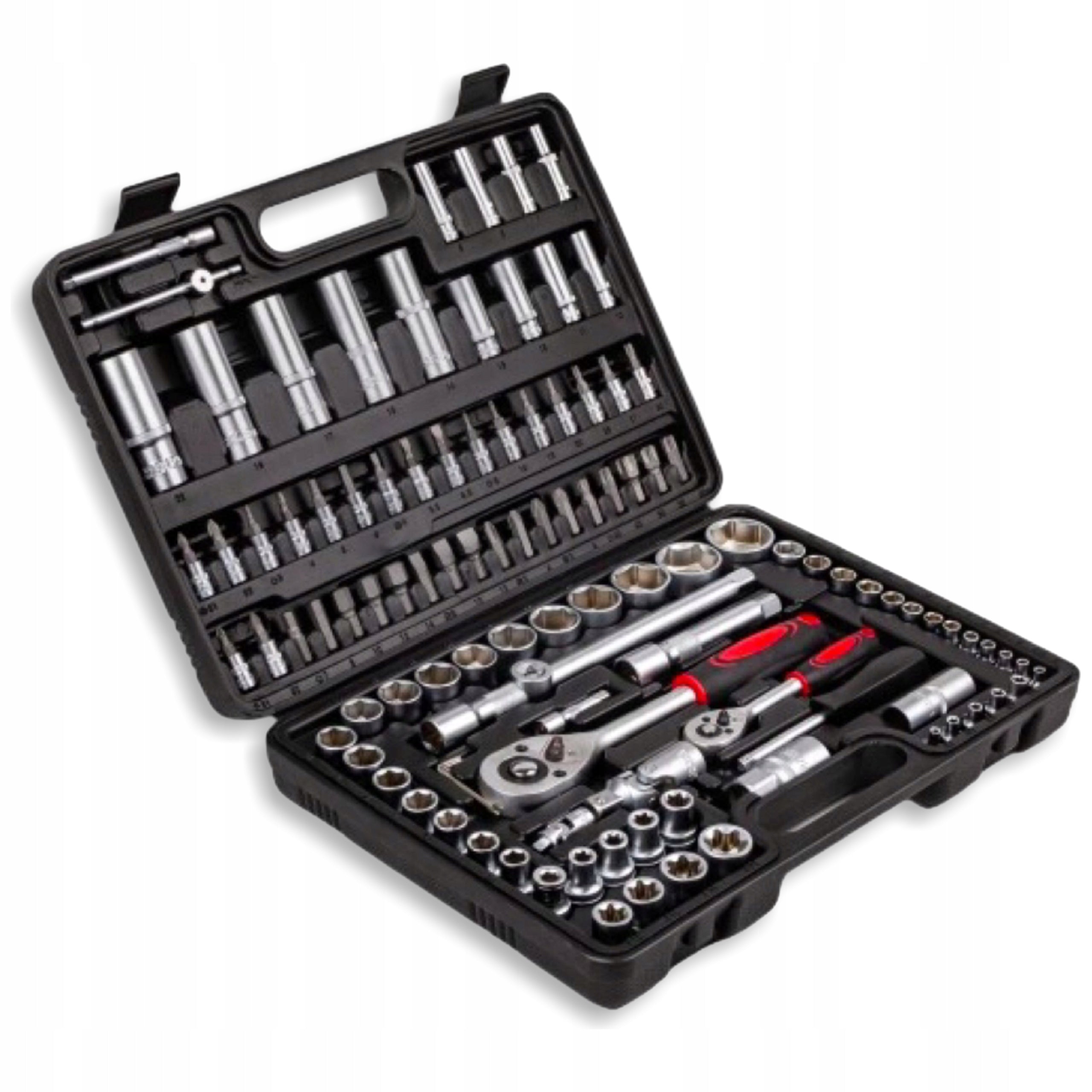 Set of Socket Wrenches Tools 108 Elements In Torx Suitcase Manufacturer code Zestaw Garażowy Klucze Nasadkowe Akcesoria