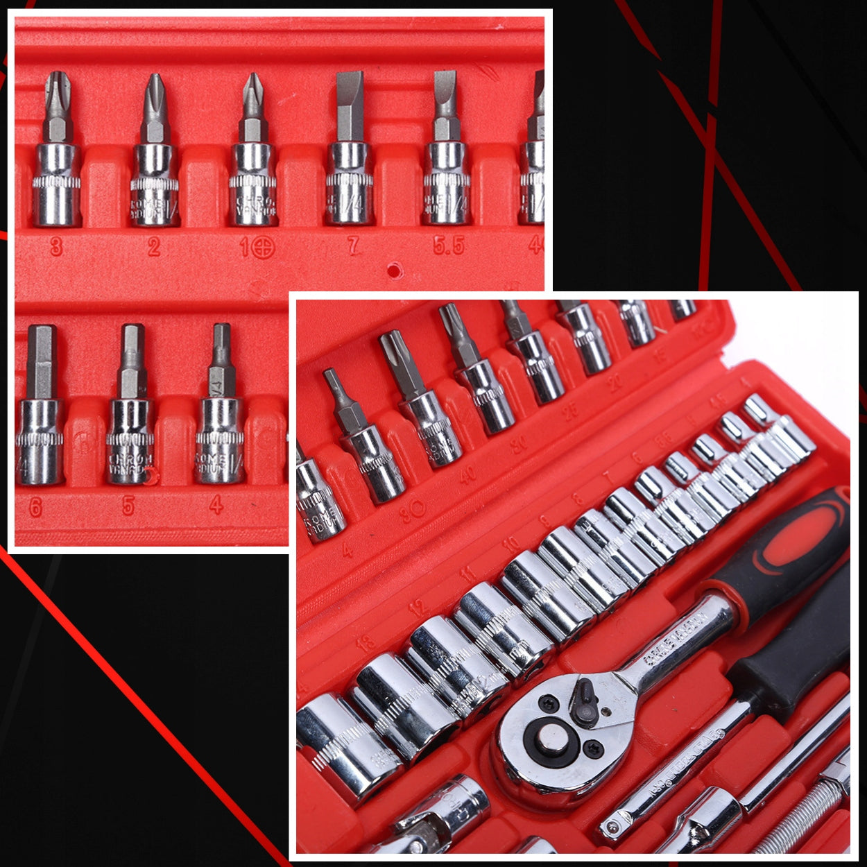 Set of Socket Wrenches Torx Socket Wrenches Suitcase Caps 46el Product weight with unit packaging 1.2 kg