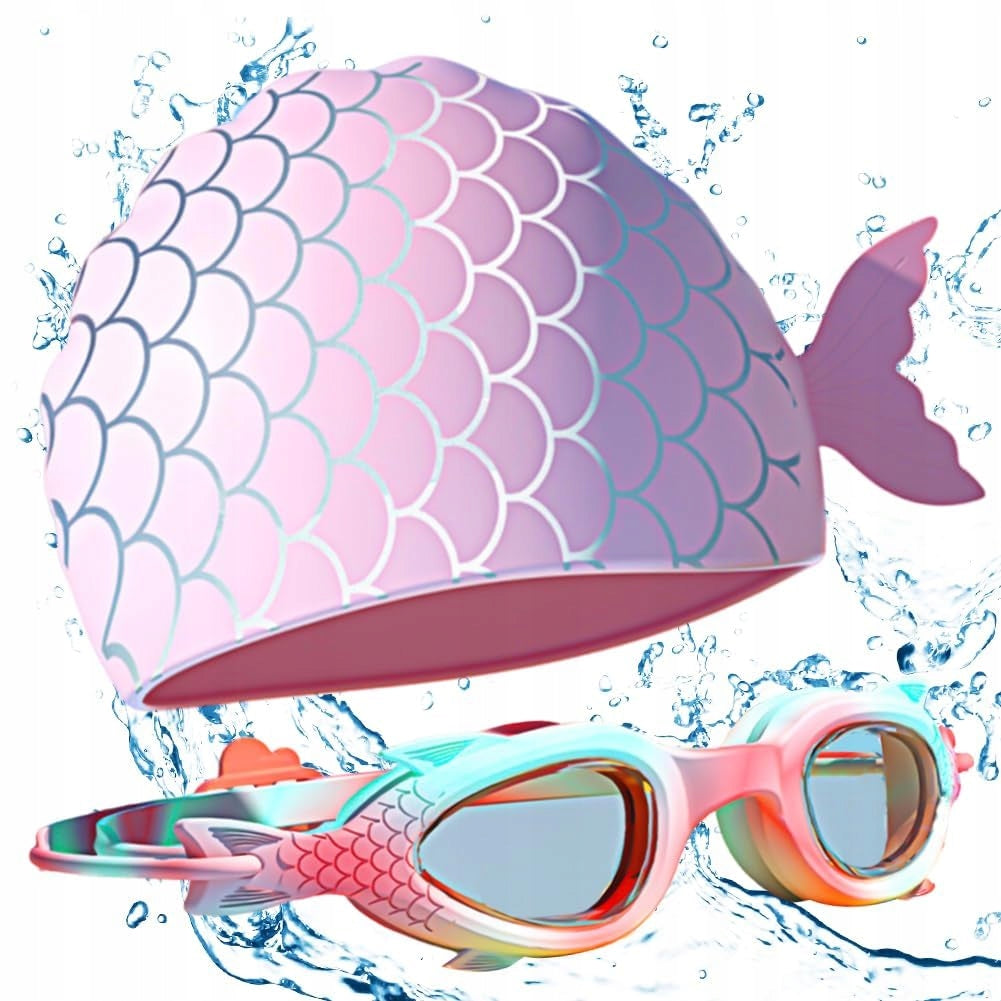 Set of Swimming Glasses for Children Cap