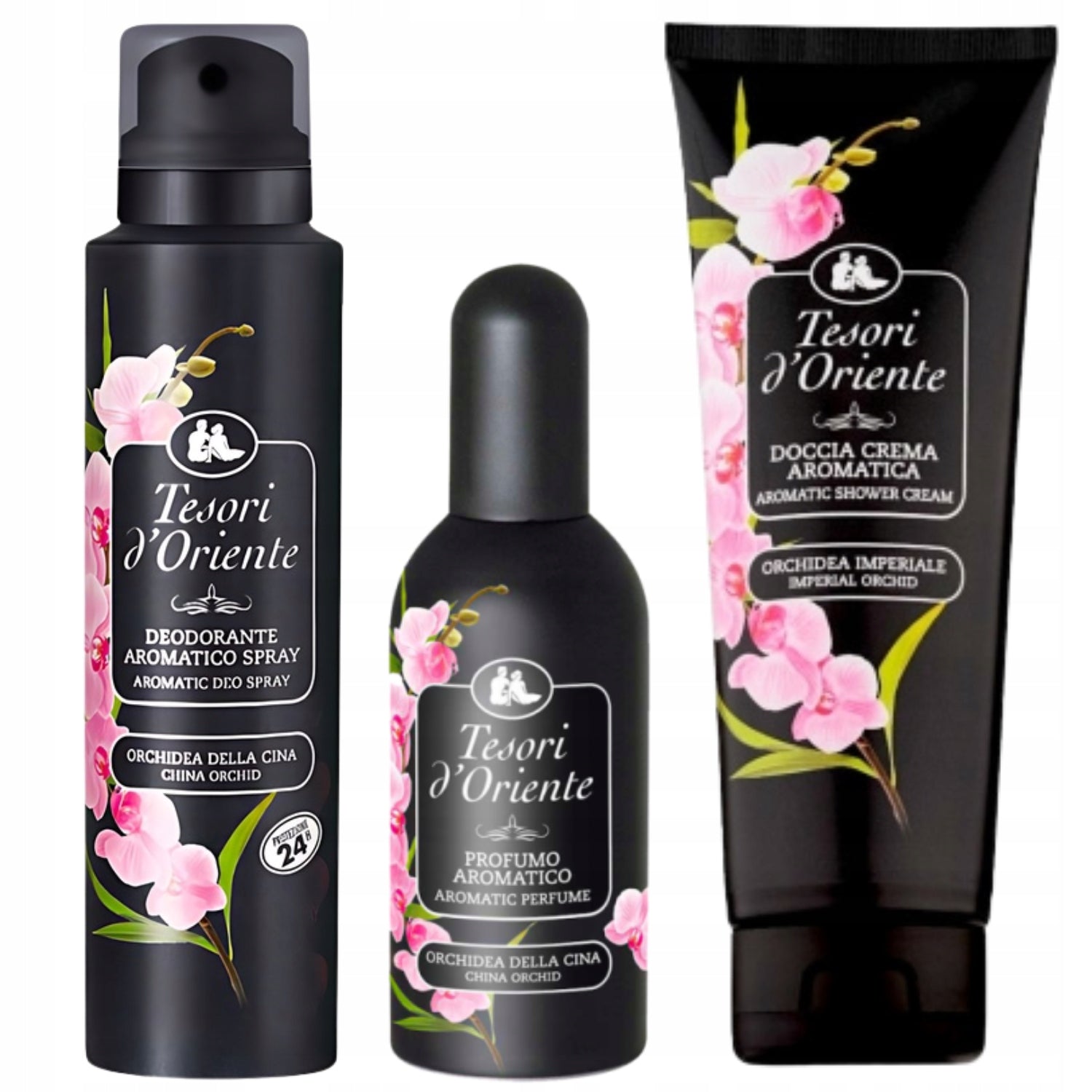 Set of Tesori d'Oriente China Orchid Perfume Deodorant Shower Gel