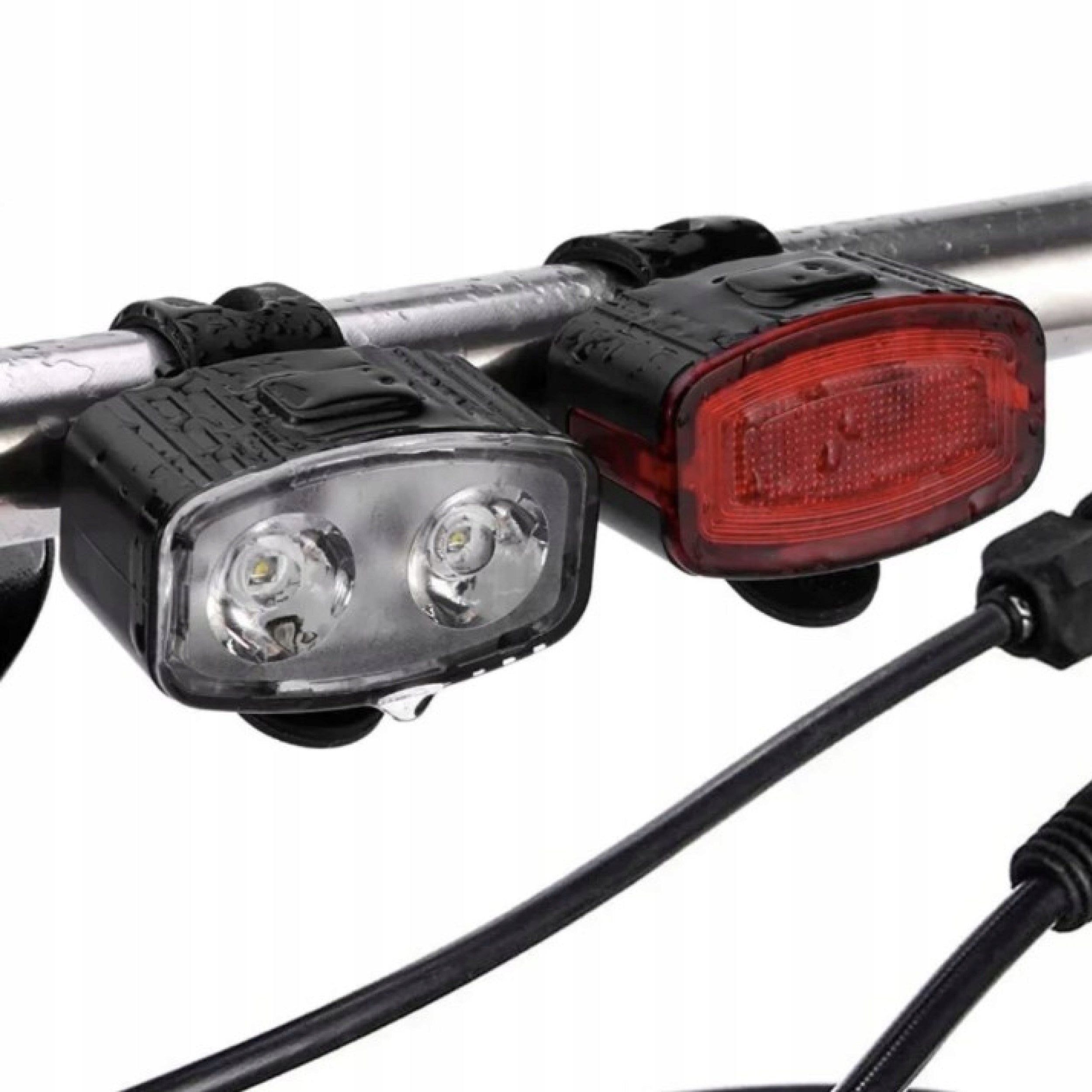 Set of USB LED Bike Lights for Front Rear Universal Strong Lamp Brand no brand