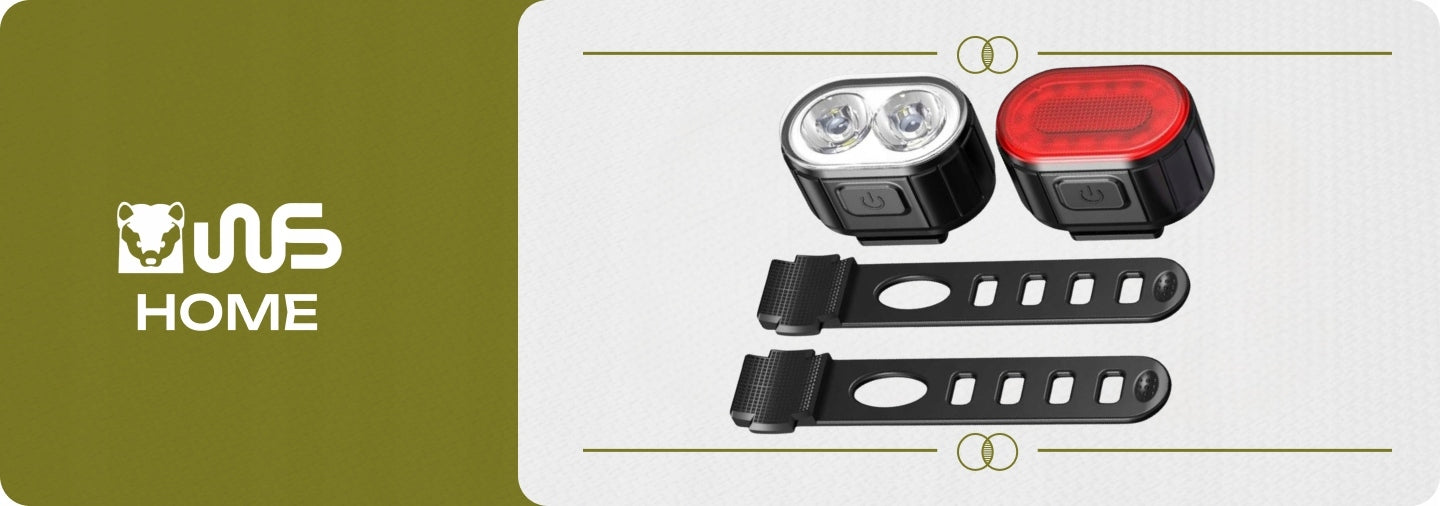 Set of USB LED Bike Lights for Front Rear Universal Strong Lamp Color black
