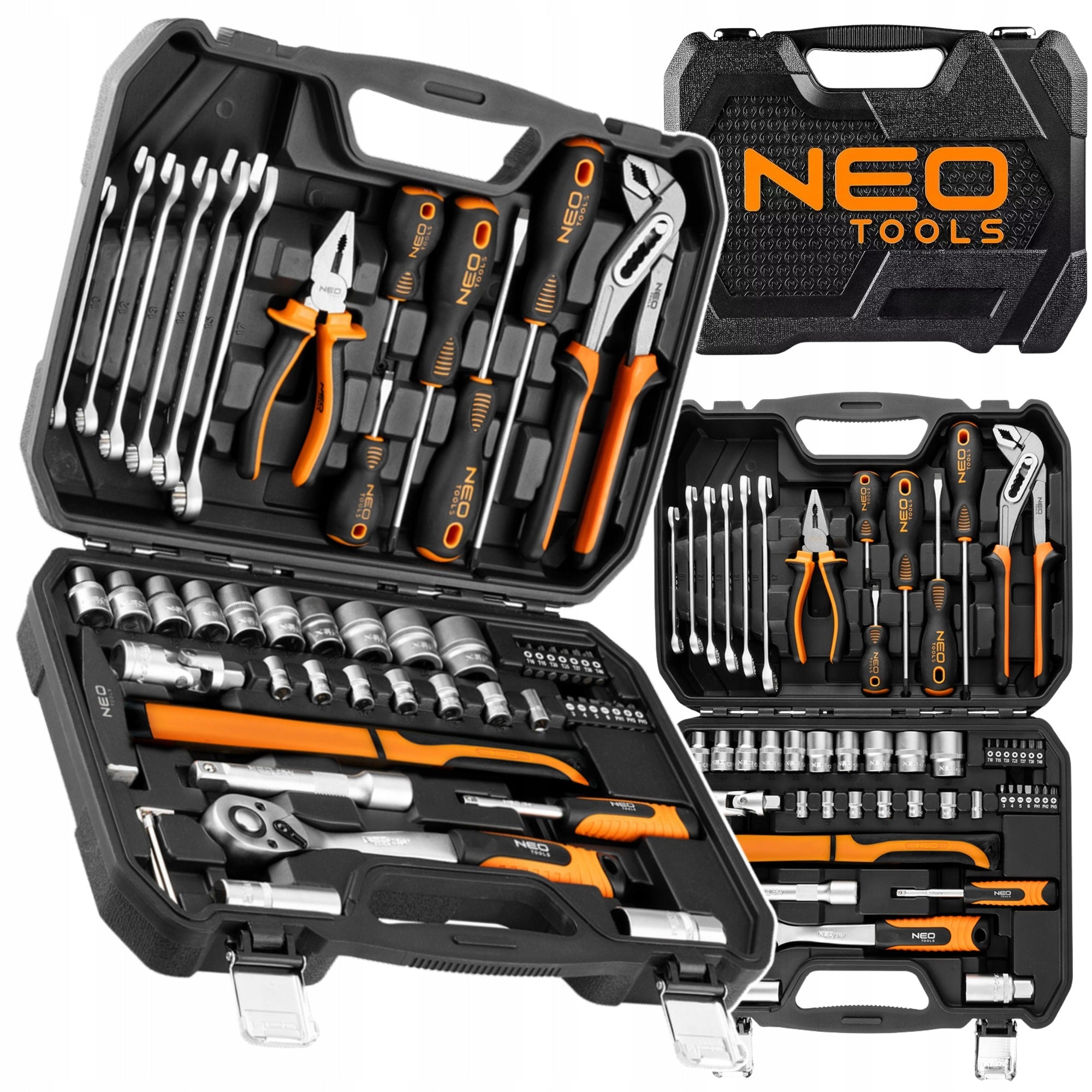 Set of Universal Tools Suitcase 56 el. Socket Wrenches NEO TOOLS