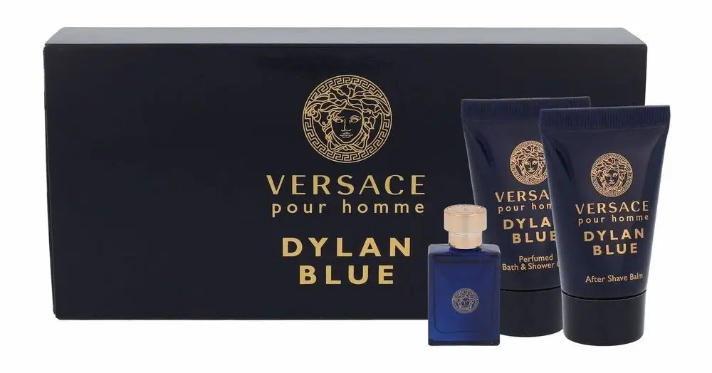 Set of Versace Dylan Blue Pour Homme Eau De Toilette 5ml Shower Gel 2 Brand Versace