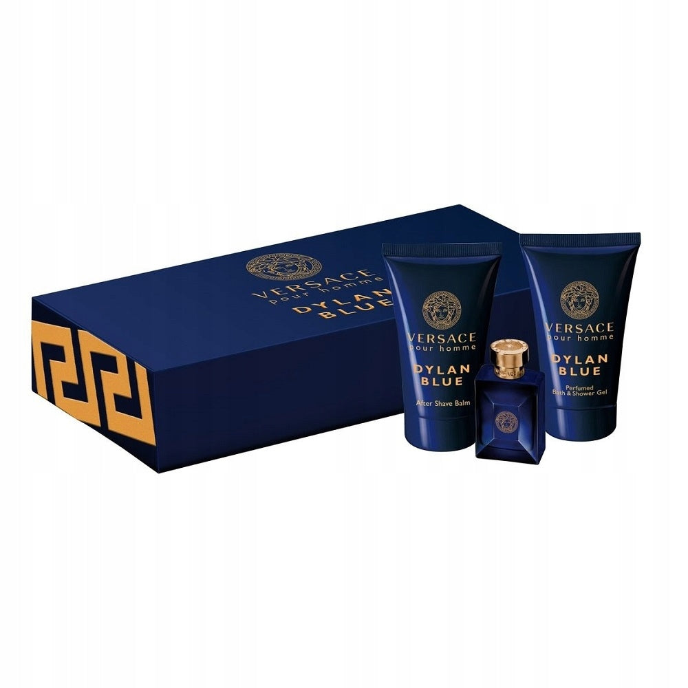 Set of Versace Dylan Blue Pour Homme Eau De Toilette 5ml Shower Gel 2 Packaging status original